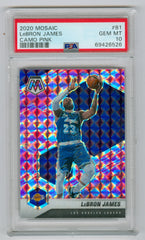 2020-21 Panini Mosaic Camo Pink #81 LeBron James PSA 10 | Eastridge Sports Cards