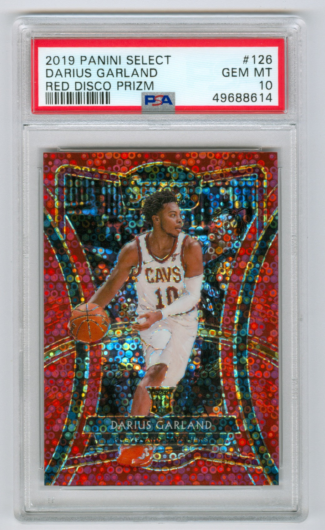 2019-20 Panini Select Red Disco Prizm #126 Darius Garland #12/49 PSA 10 (Rookie)