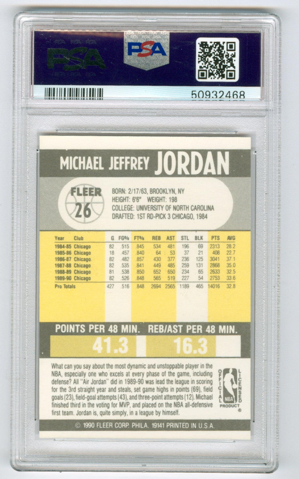 1990-91 Fleer #26 Michael Jordan PSA 9