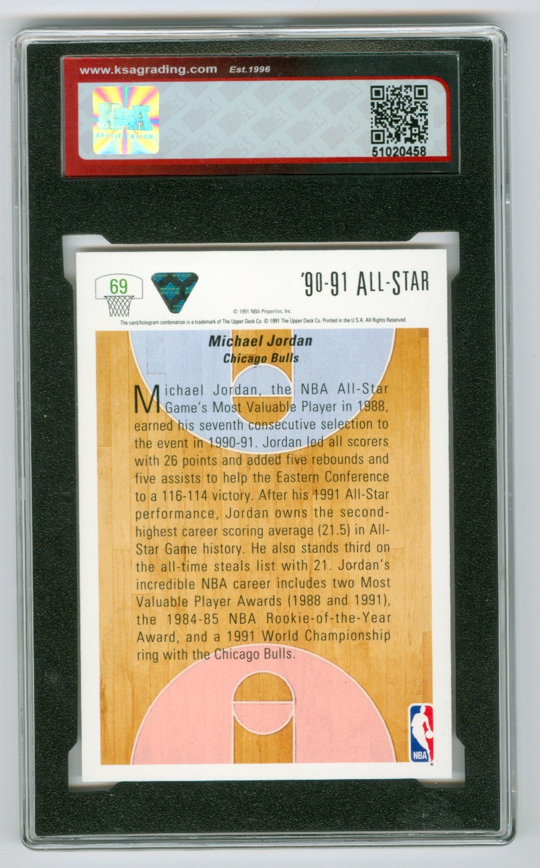 1991-92 Upper Deck #69 Michael Jordan KSA 9.5