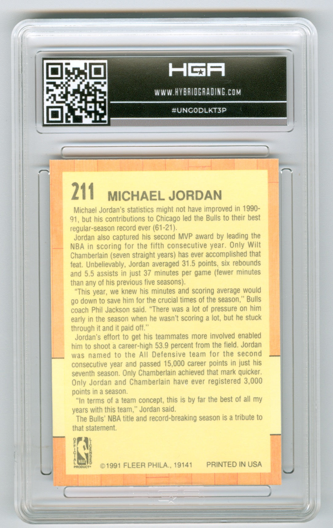 1991-92 Fleer #211 Michael Jordan HGA 8.5