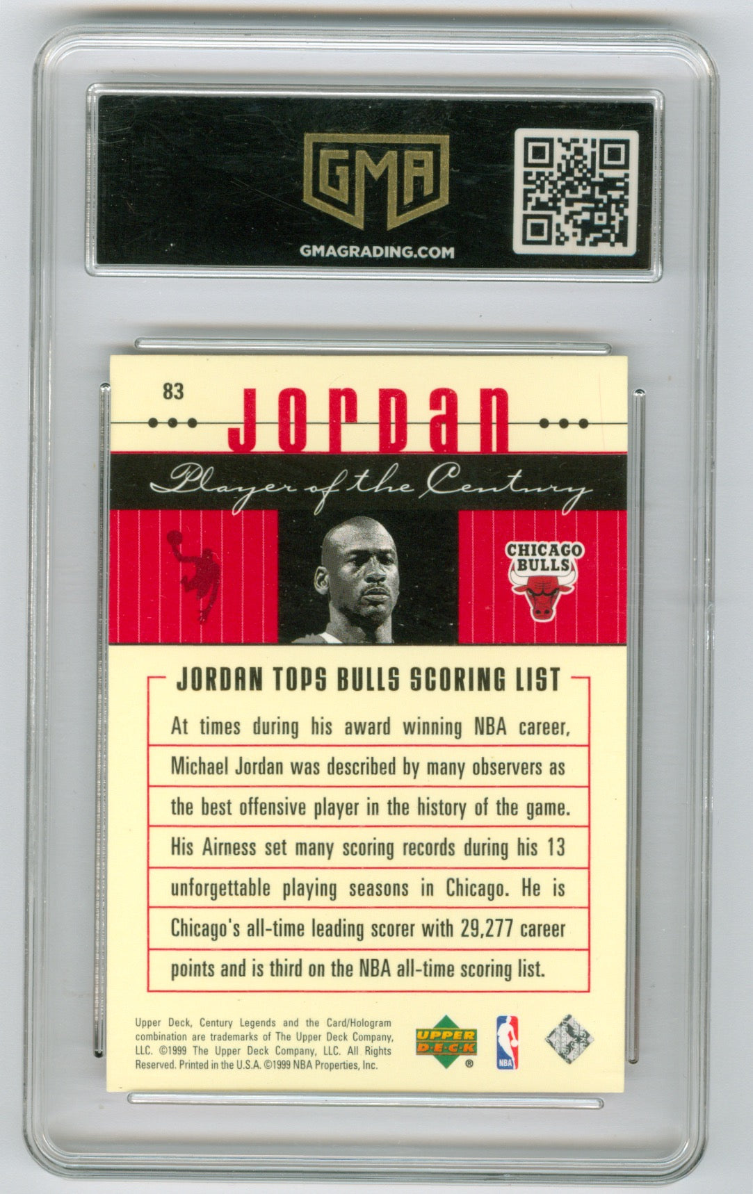 1999-00 Upper Deck Century Legends #83 Michael Jordan GMA 9