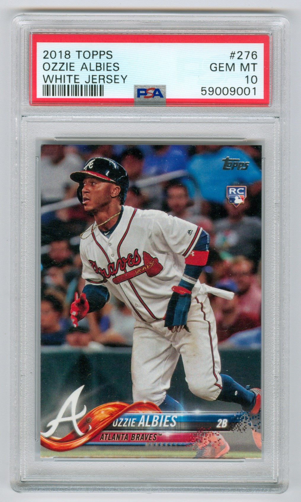 2018 Topps #276 Ozzie Albies - White Jersey PSA 10 (Rookie)