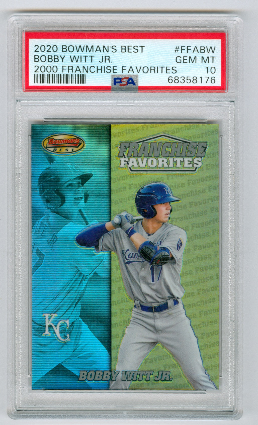 2020 Bowman's Best 2000 Franchise Favorites #FFABW Bobby Witt Jr. PSA 10