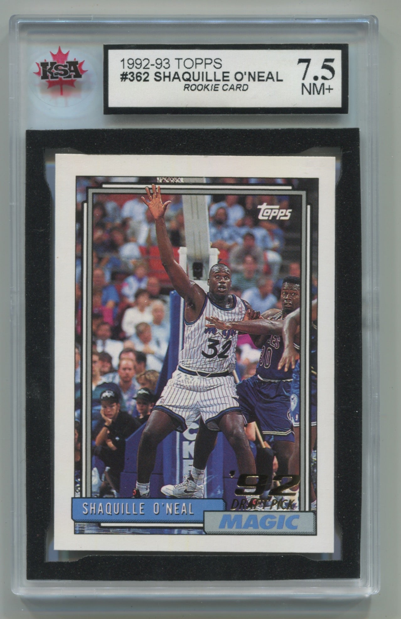 1992-93 Topps #362 Shaquille O'Neal KSA 7.5 (Rookie)