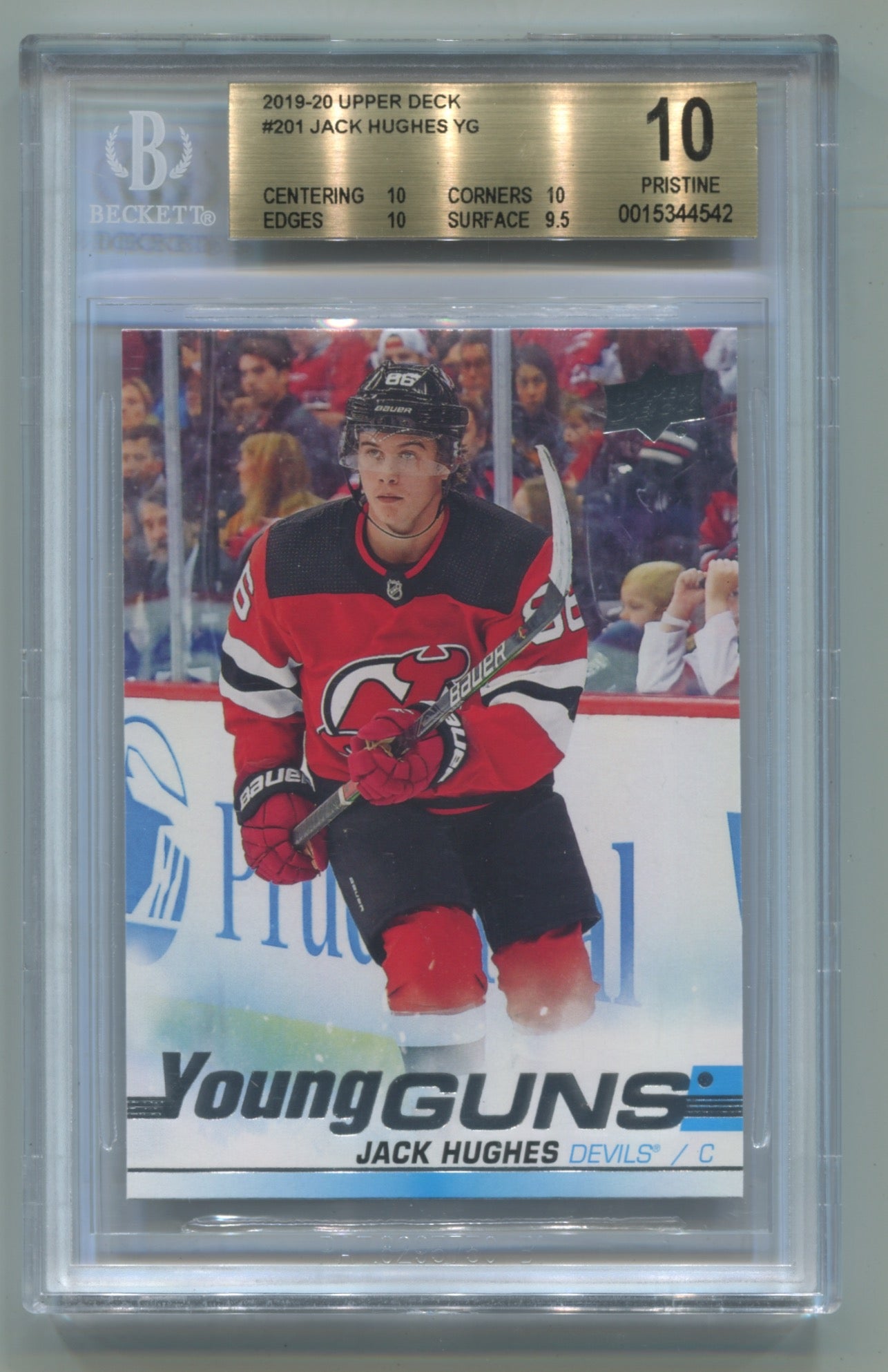 2019-20 Upper Deck #201 Jack Hughes BGS 10 (Rookie)