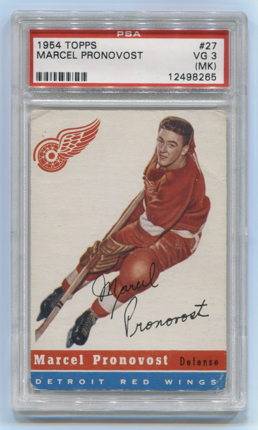 1954-55 Topps #27 Marcel Pronovost PSA 3(MK) | Eastridge Sports Cards