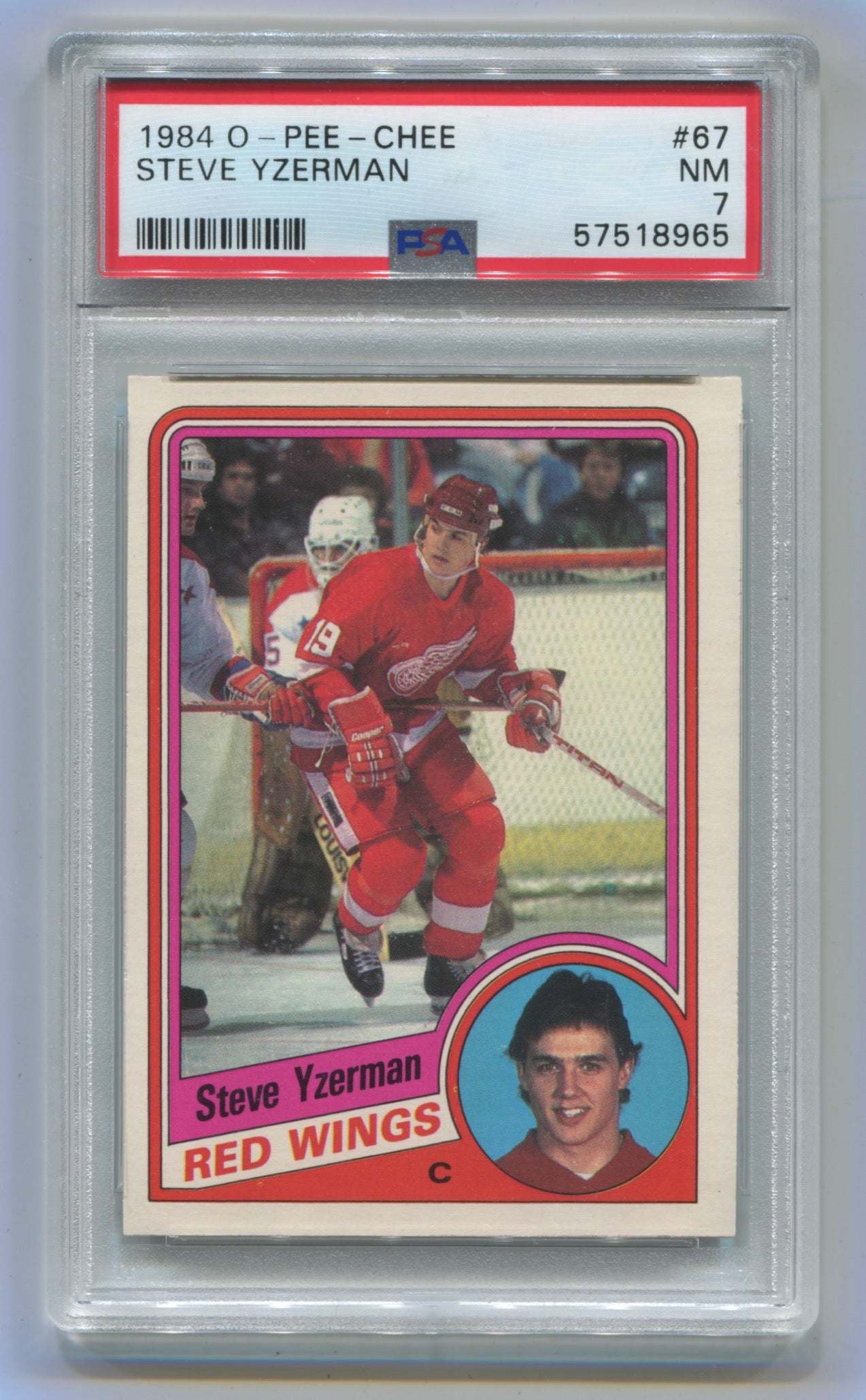 1984-85 O-Pee-Chee #67 Steve Yzerman PSA 7 (Rookie)