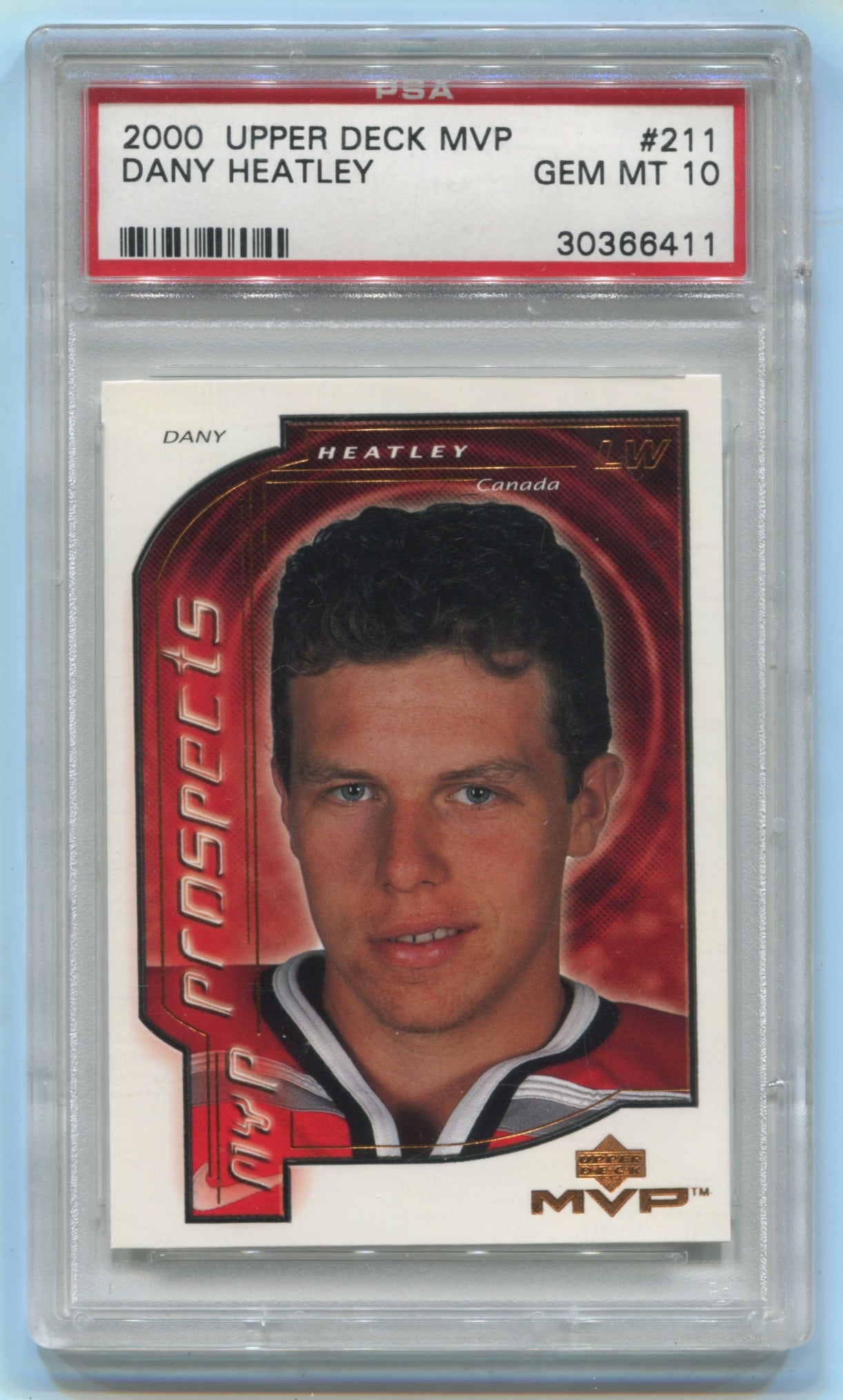 2000-01 Upper Deck MVP #211 Dany Heatley PSA 10 (Rookie)