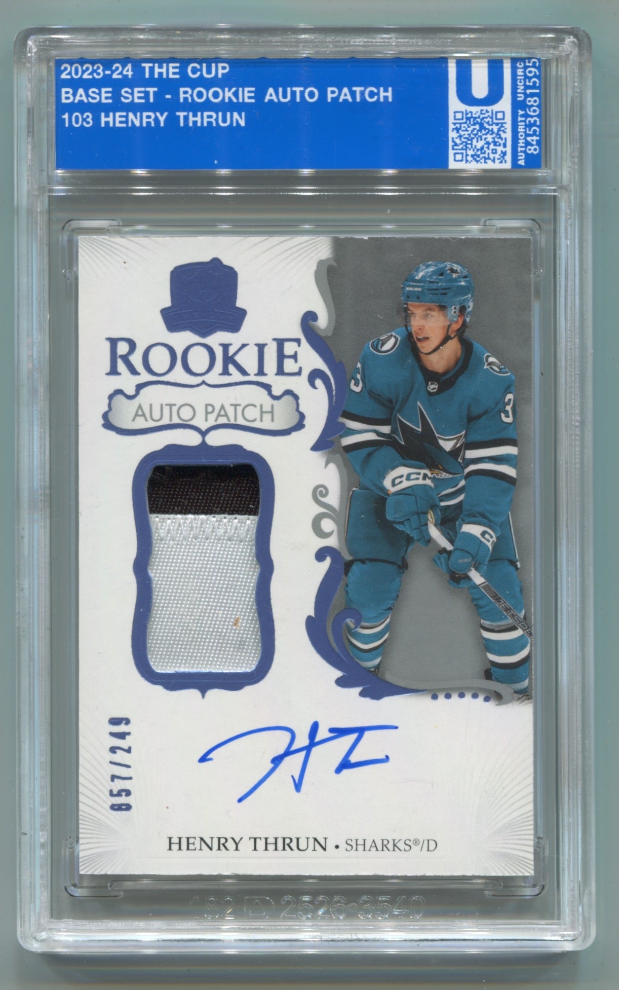 2023-24 Upper Deck The Cup #103 Henry Thrun #057/249 (Rookie)