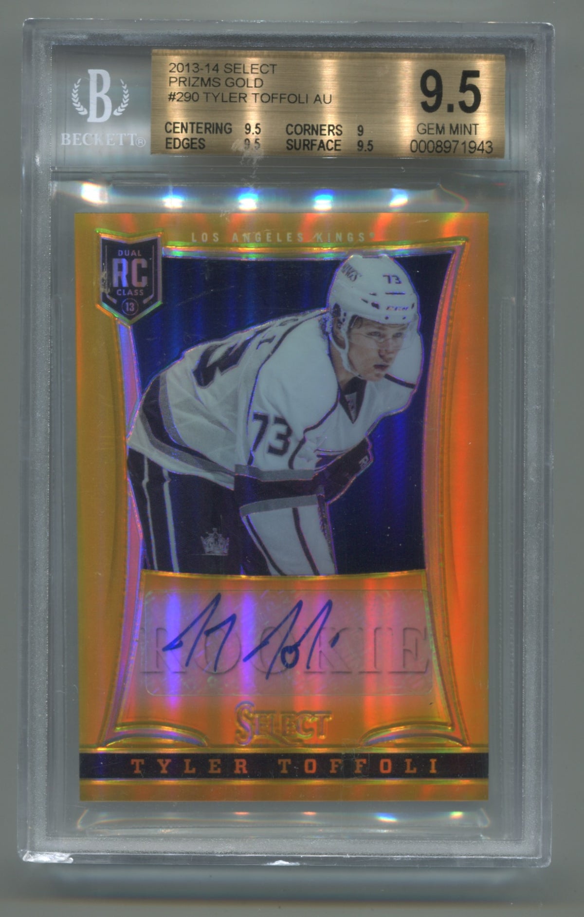 2013-14 Panini Select Gold Prizm Auto #290 Tyler Toffoli #10/10 BGS 9.5 (Auto 10) (Rookie)