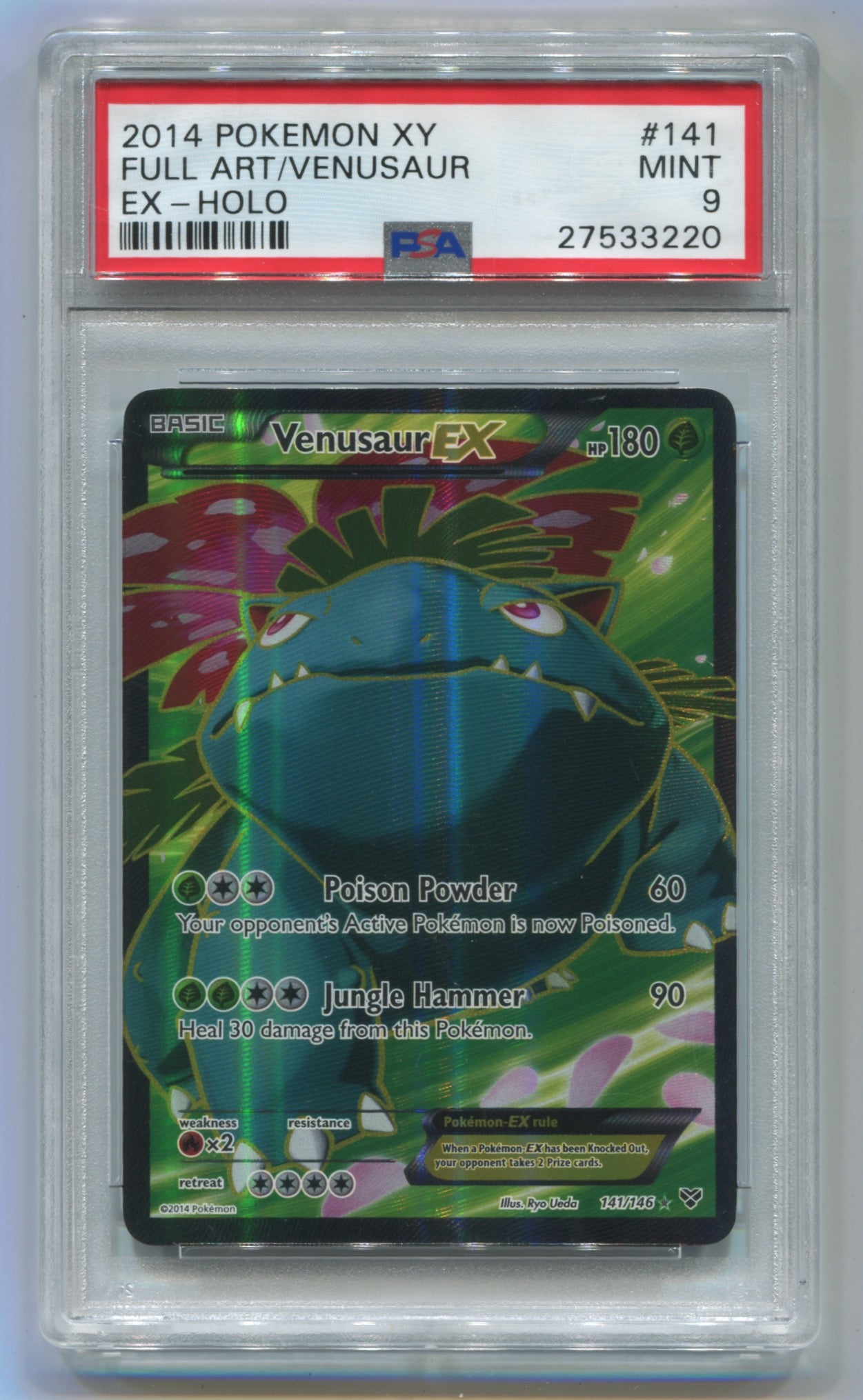 2014 Pokemon XY #141 Venusaur EX - Full Art PSA 9