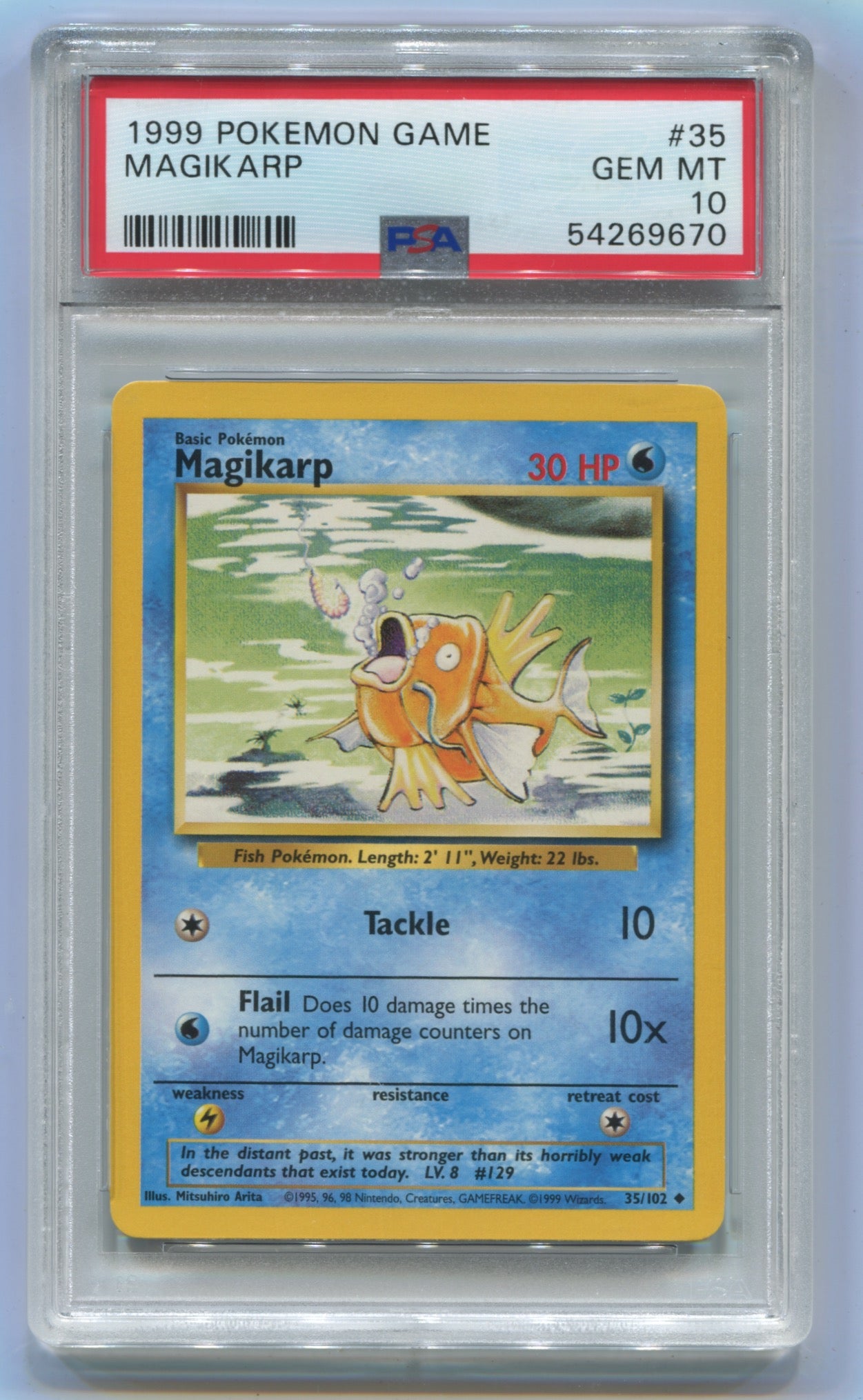 1999 Pokemon Base Set Unlimited #35 Magikarp PSA 10