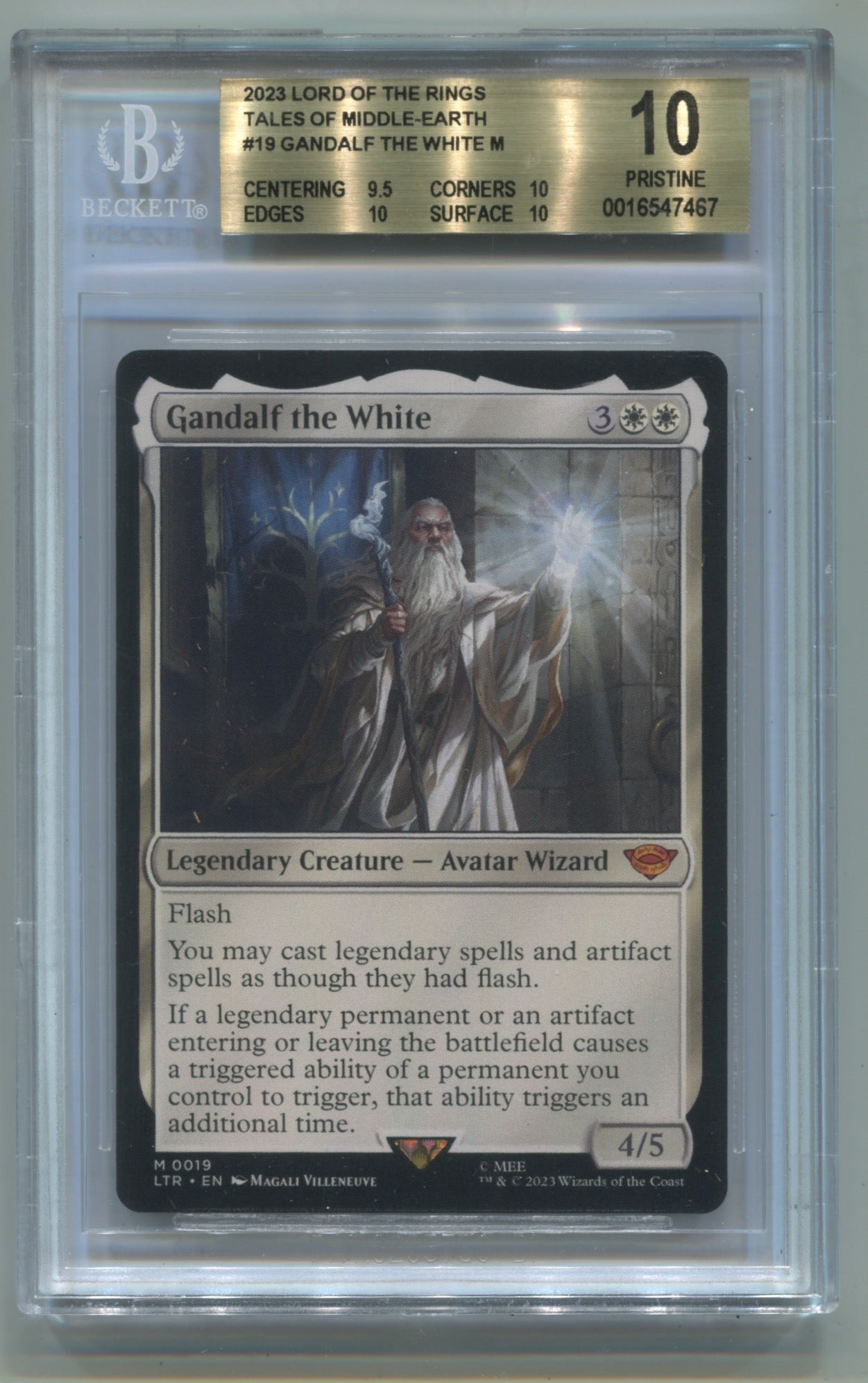 2023 MTG The Lord of the Rings: Tales of Middle-Earth #19 Gandalf The White BGS 10