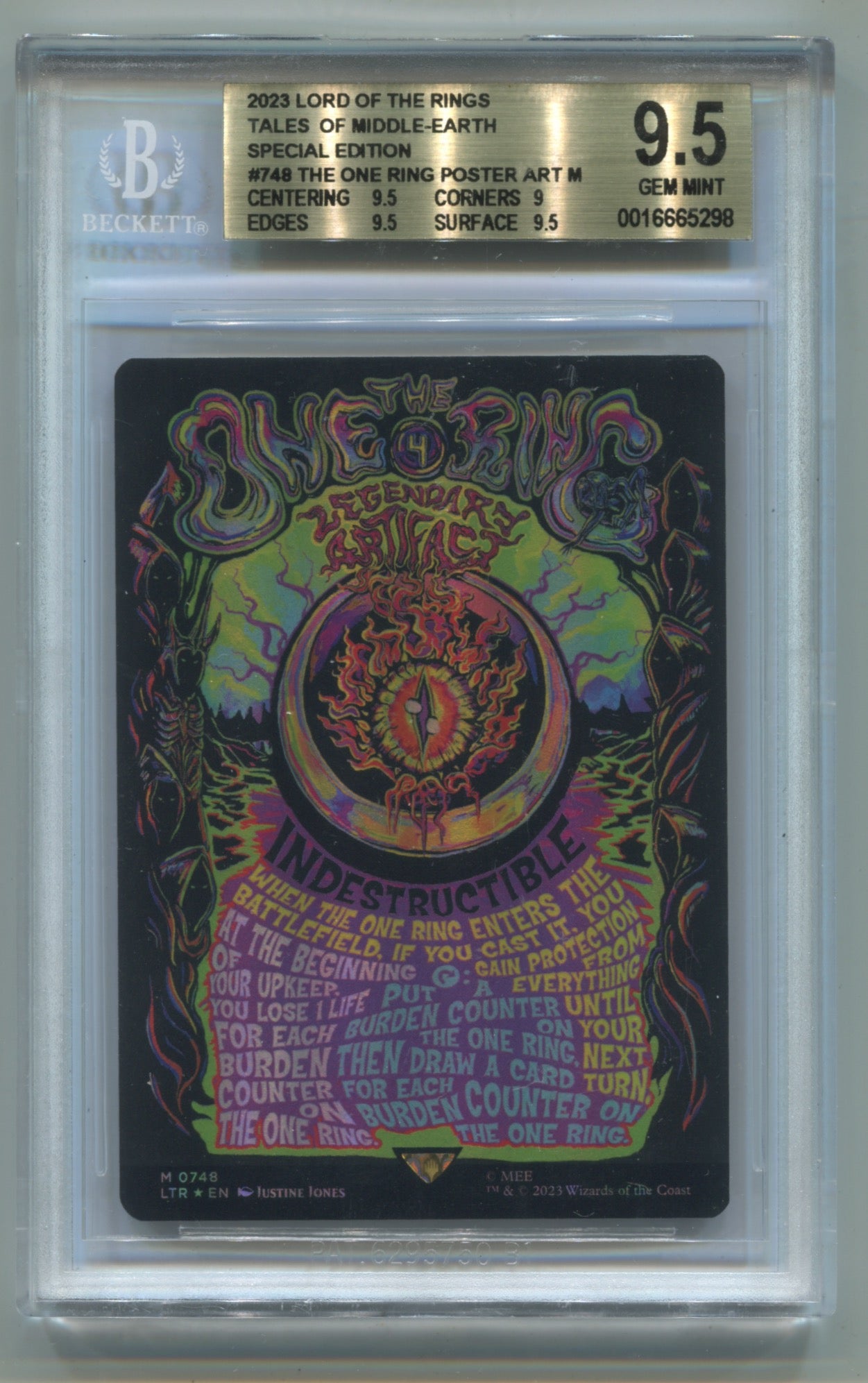 2023 MTG The Lord of the Rings: Tales of Middle-Earth Special Edition #748 The One Ring - Poster Art (Foil) BGS 9.5
