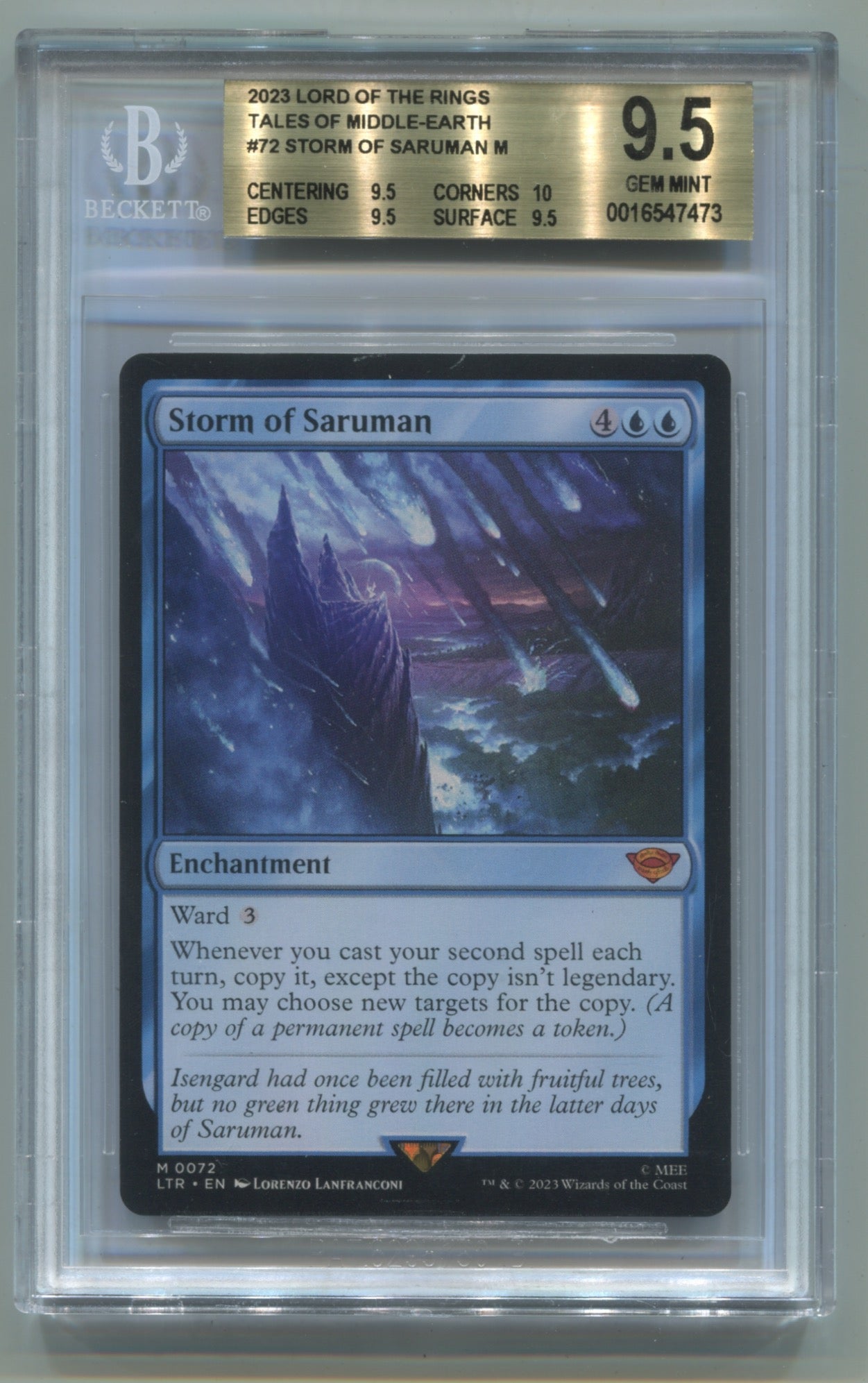 2023 MTG The Lord of the Rings: Tales of Middle-Earth #72 Storm of Saruman BGS 9.5