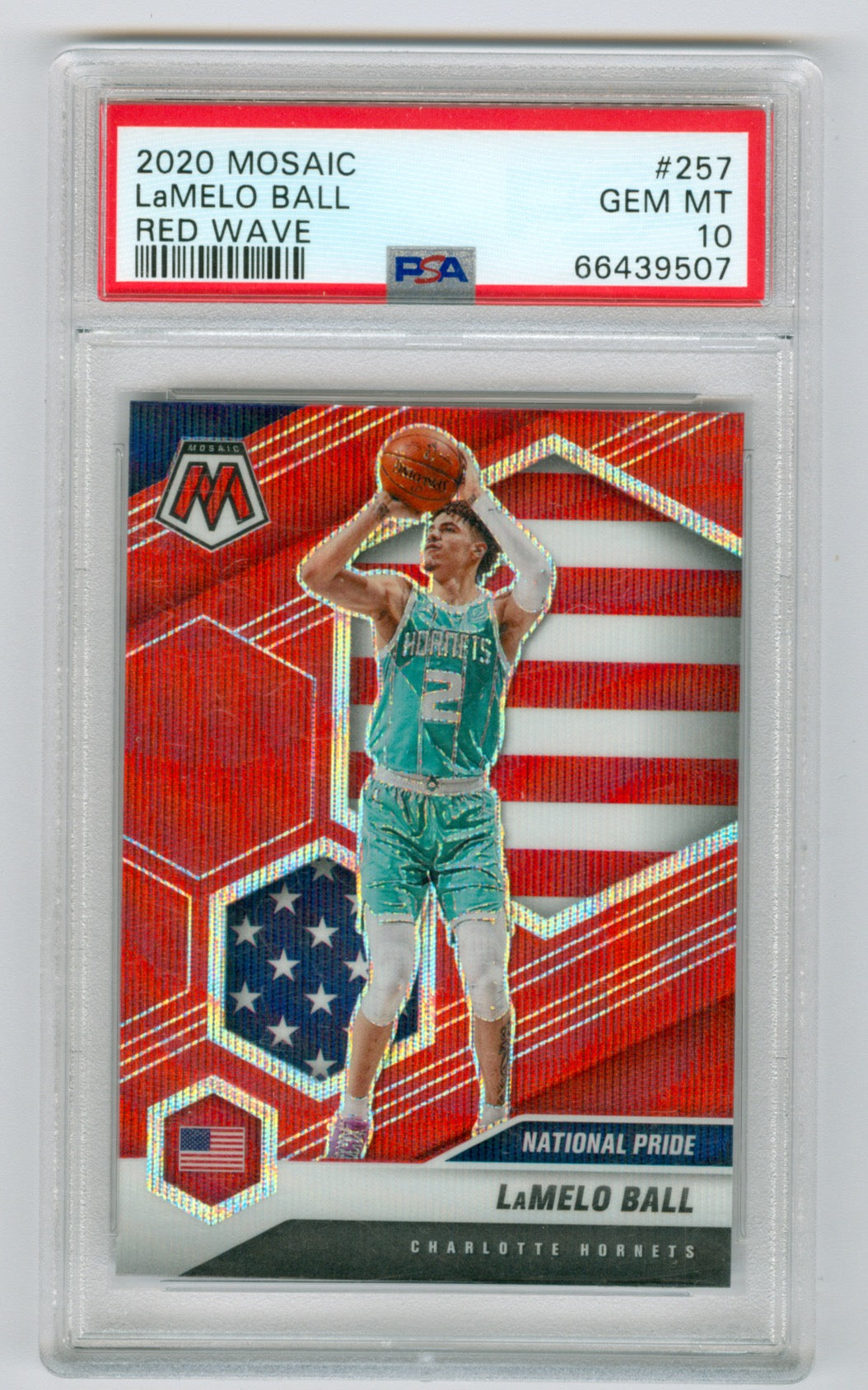 2020-21 Mosaic Red Wave #257 LaMelo Ball PSA 10 (Rookie)