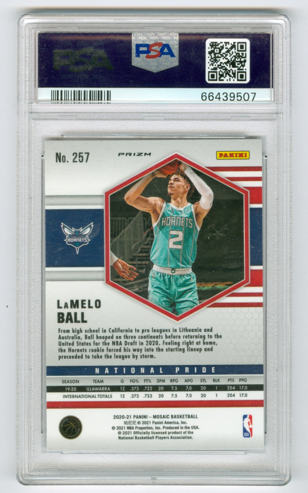 2020-21 Mosaic Red Wave #257 LaMelo Ball PSA 10 (Rookie)