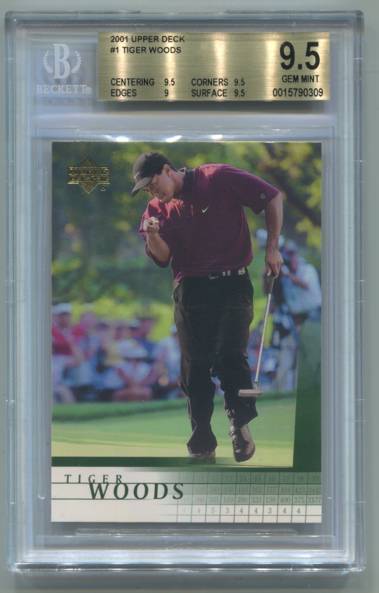 2001 Upper Deck #1 Tiger Woods BGS 9.5 (Rookie)
