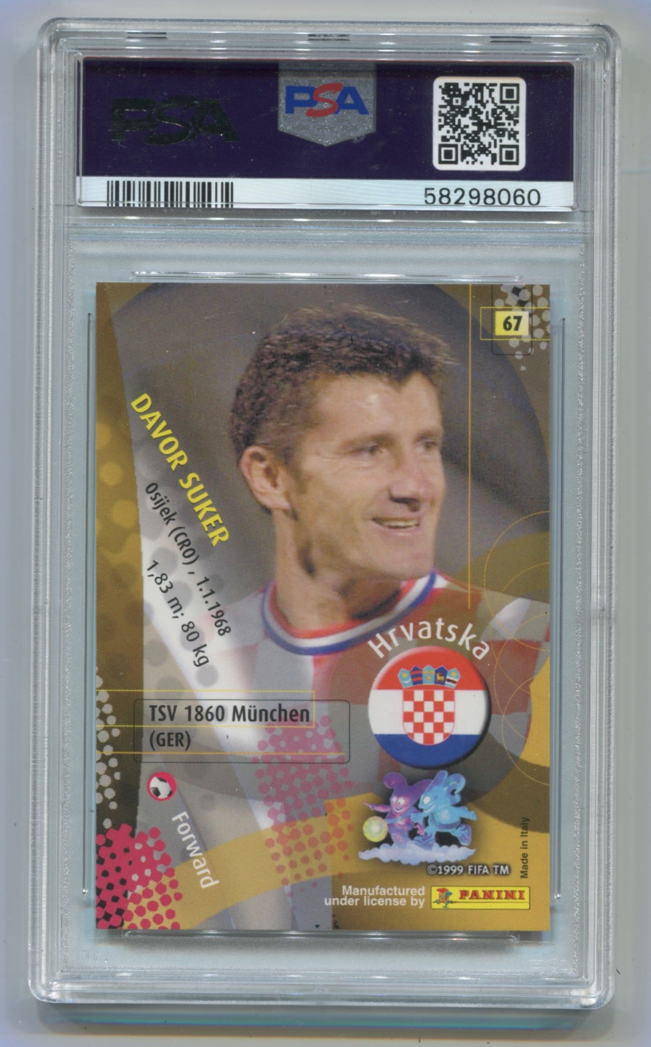 2002 Panini World Cup Korea/Japan #67 Davor Suker PSA 8