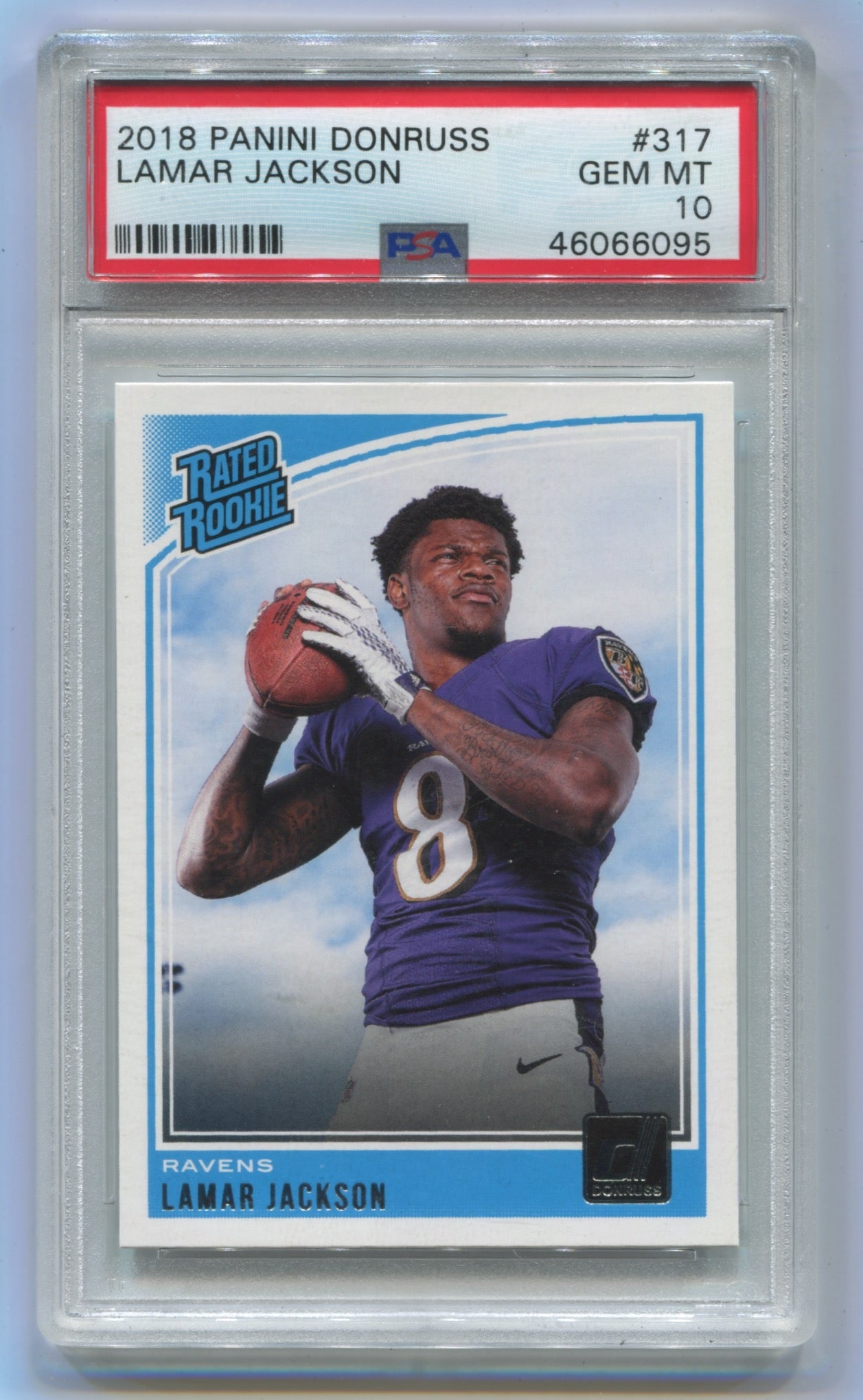 2018 Donruss #317 Lamar Jackson PSA 10 (Rookie)