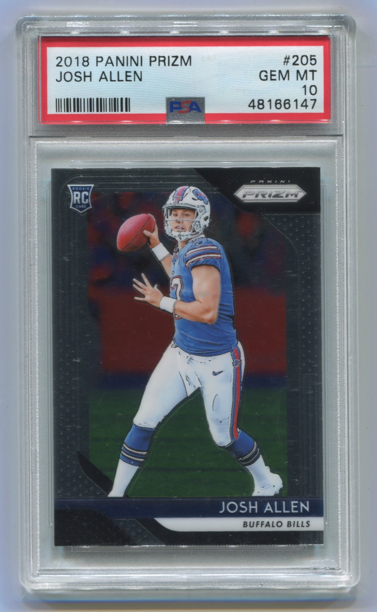 2018 Panini Prizm #205 Josh Allen PSA 10 (Rookie)