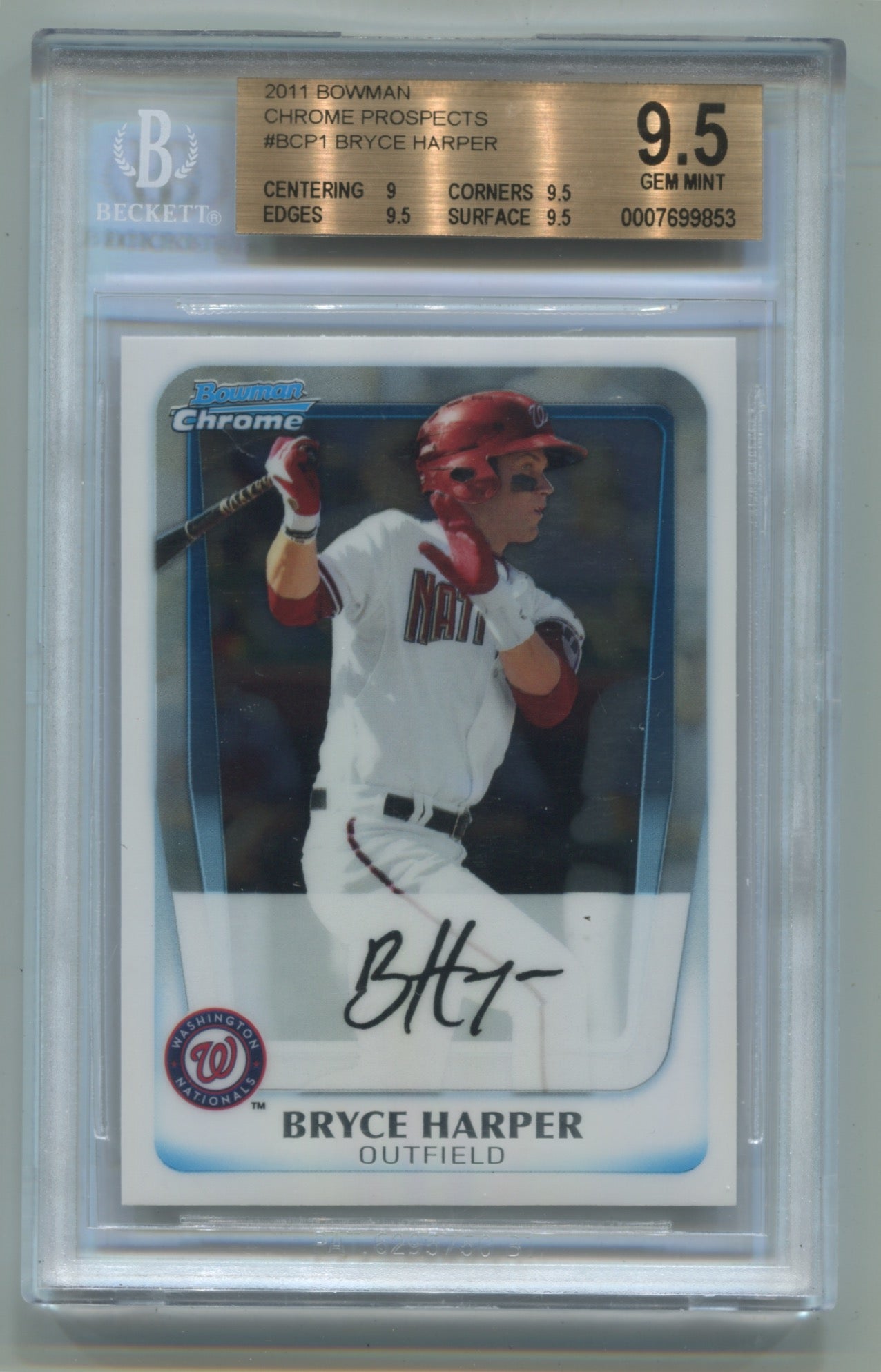 2011 Bowman Chrome Prospects #BCP1 Bryce Harper BGS 9.5
