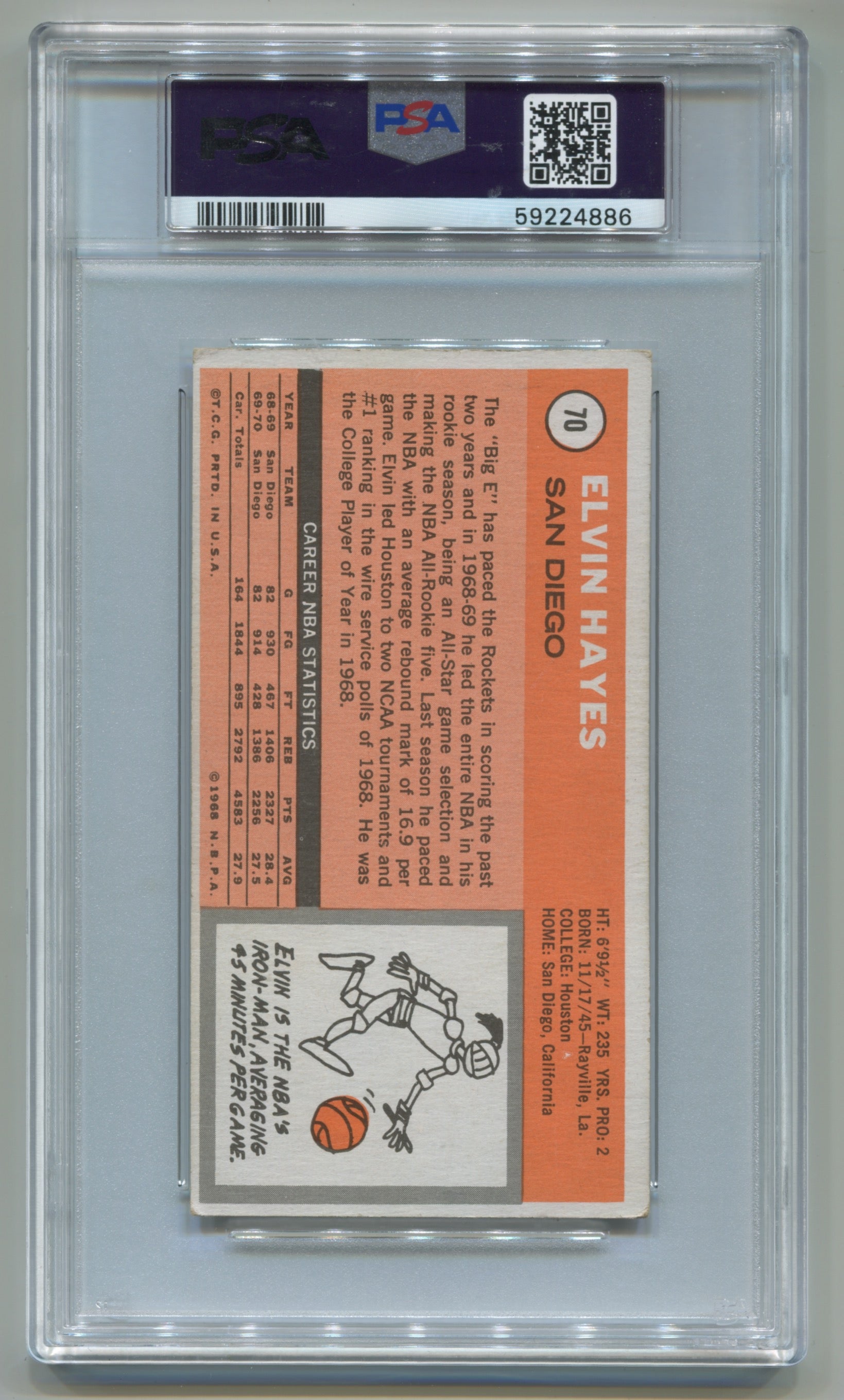 1970-71 Topps #70 Elvin Hayes PSA 4