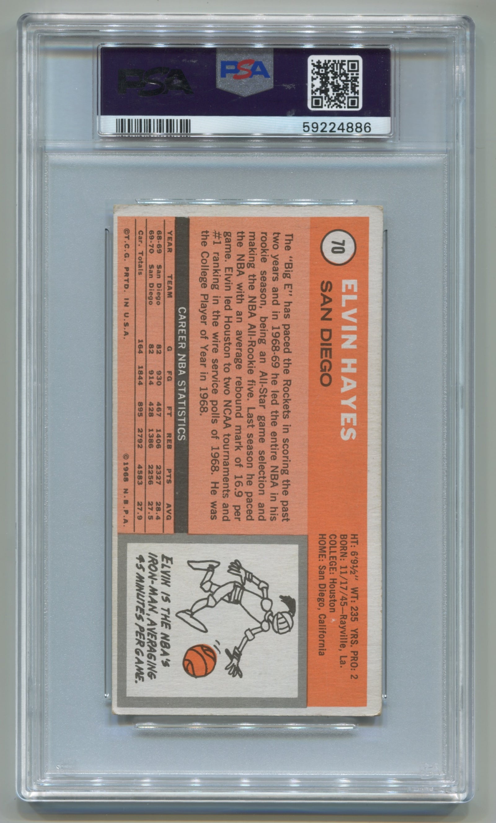 1970-71 Topps #70 Elvin Hayes PSA 4