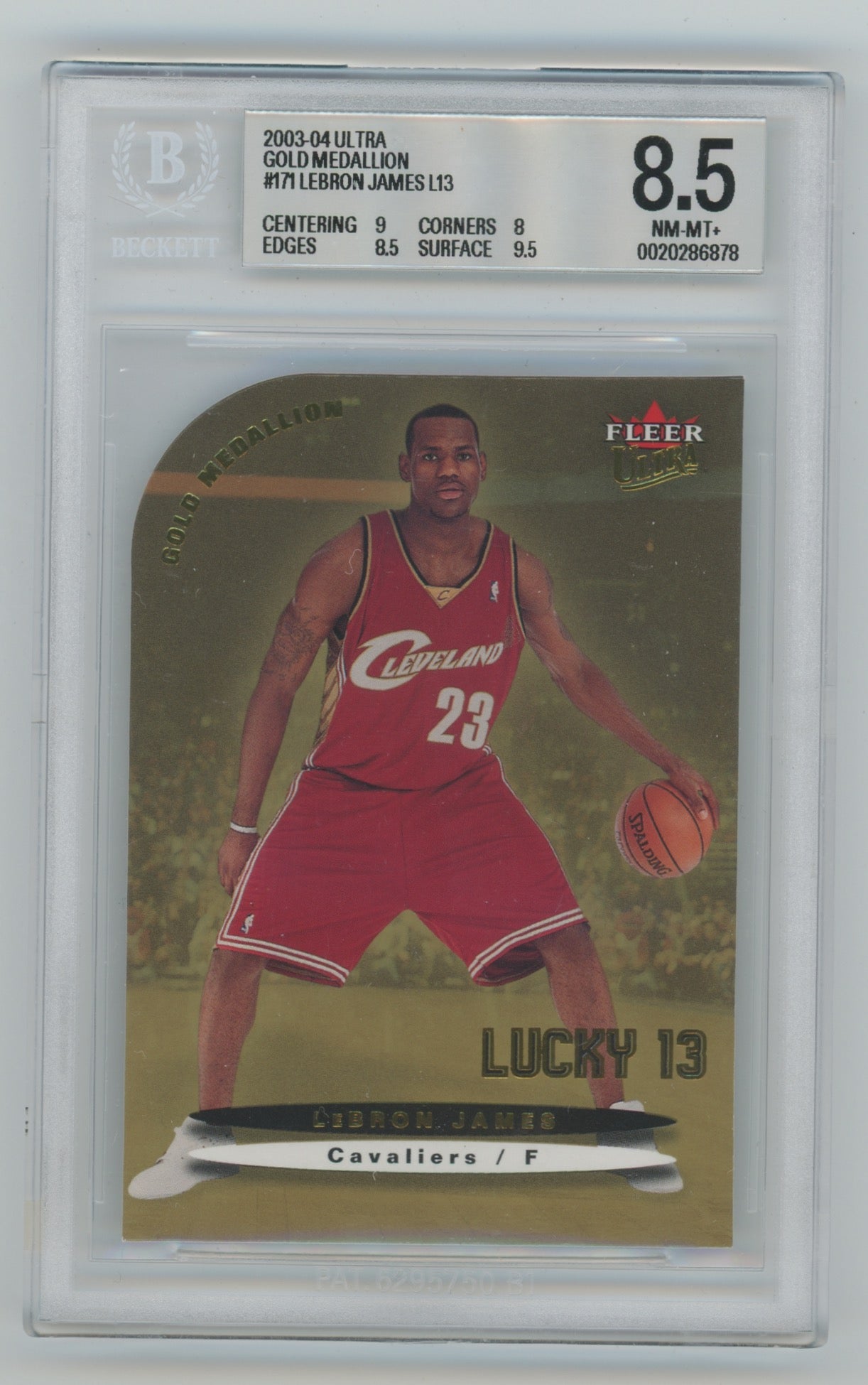 2003-04 Fleer Ultra Gold Medallion #171 LeBron James BGS 8.5 (Rookie)