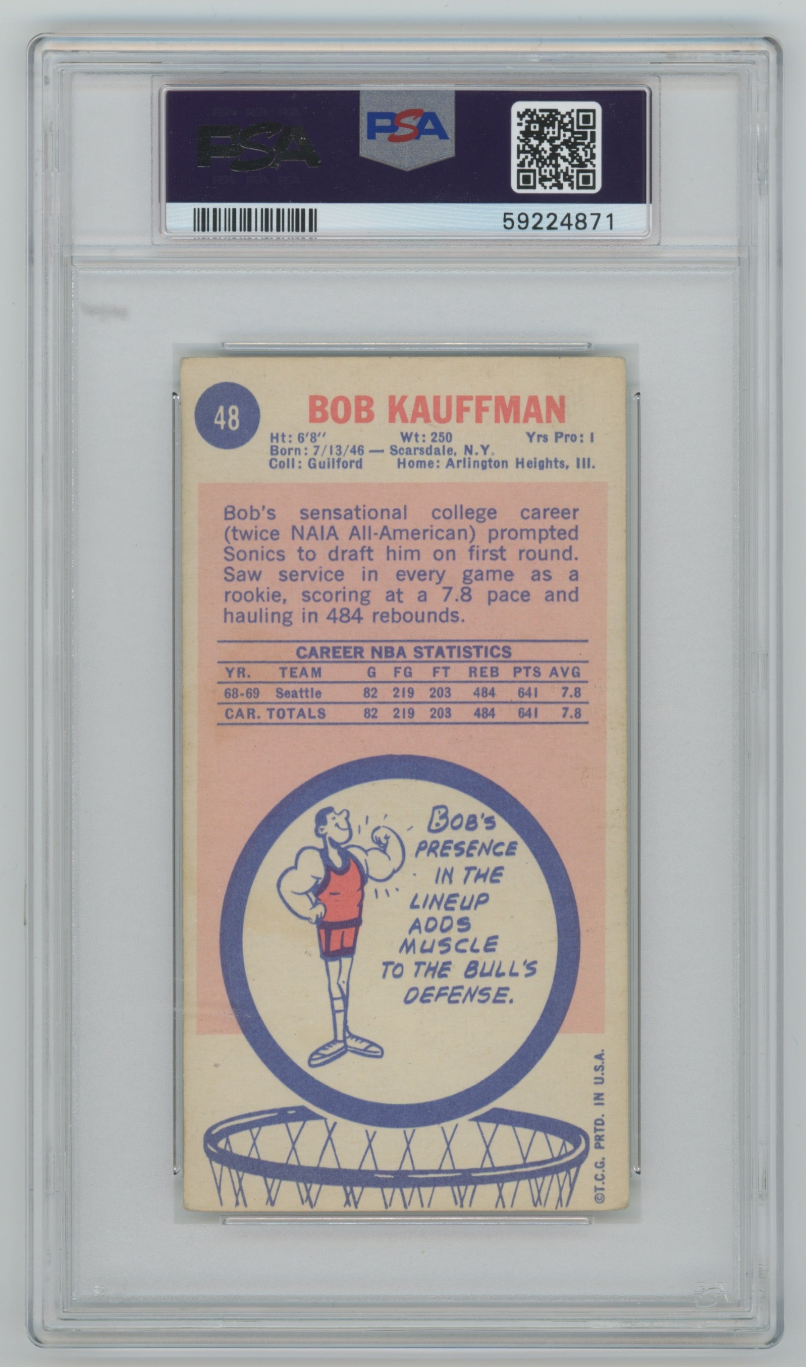 1969-70 Topps #48 Bob Kauffman PSA 1.5(MK) (Rookie)