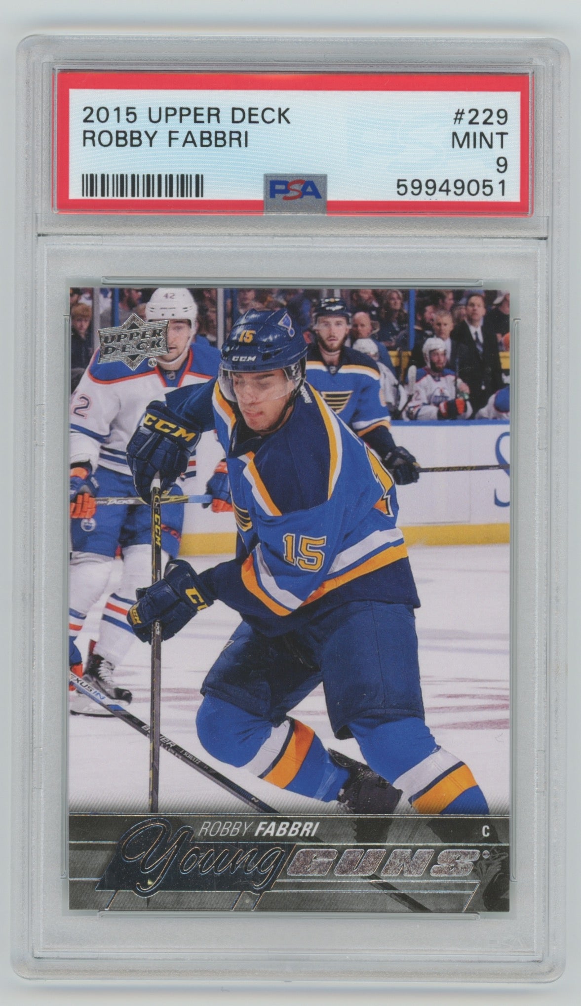 2015-16 Upper Deck #229 Robby Fabbri PSA 9 (Rookie)