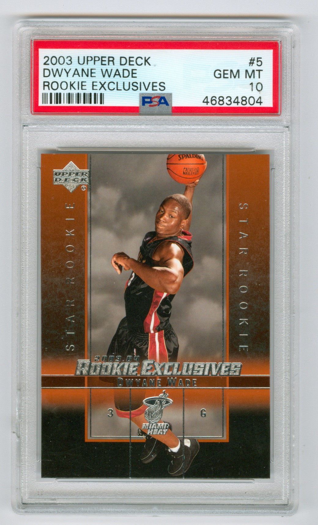 2003-04 Upper Deck Rookie Exclusives #5 Dwayne Wade PSA 10 (Rookie)