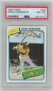 1980 Topps #482 Rickey Henderson PSA 8 (Rookie)