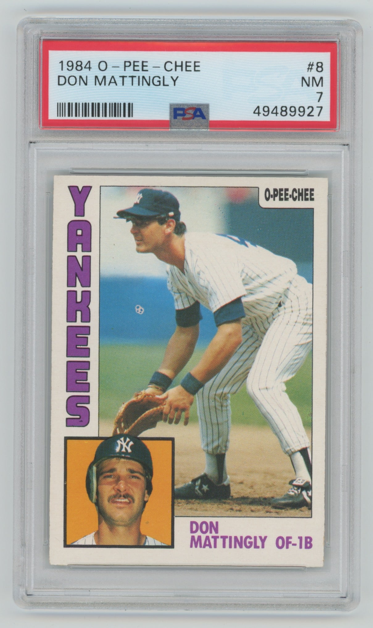 1984 O-Pee-Chee #8 Don Mattingly PSA 7 (Rookie)