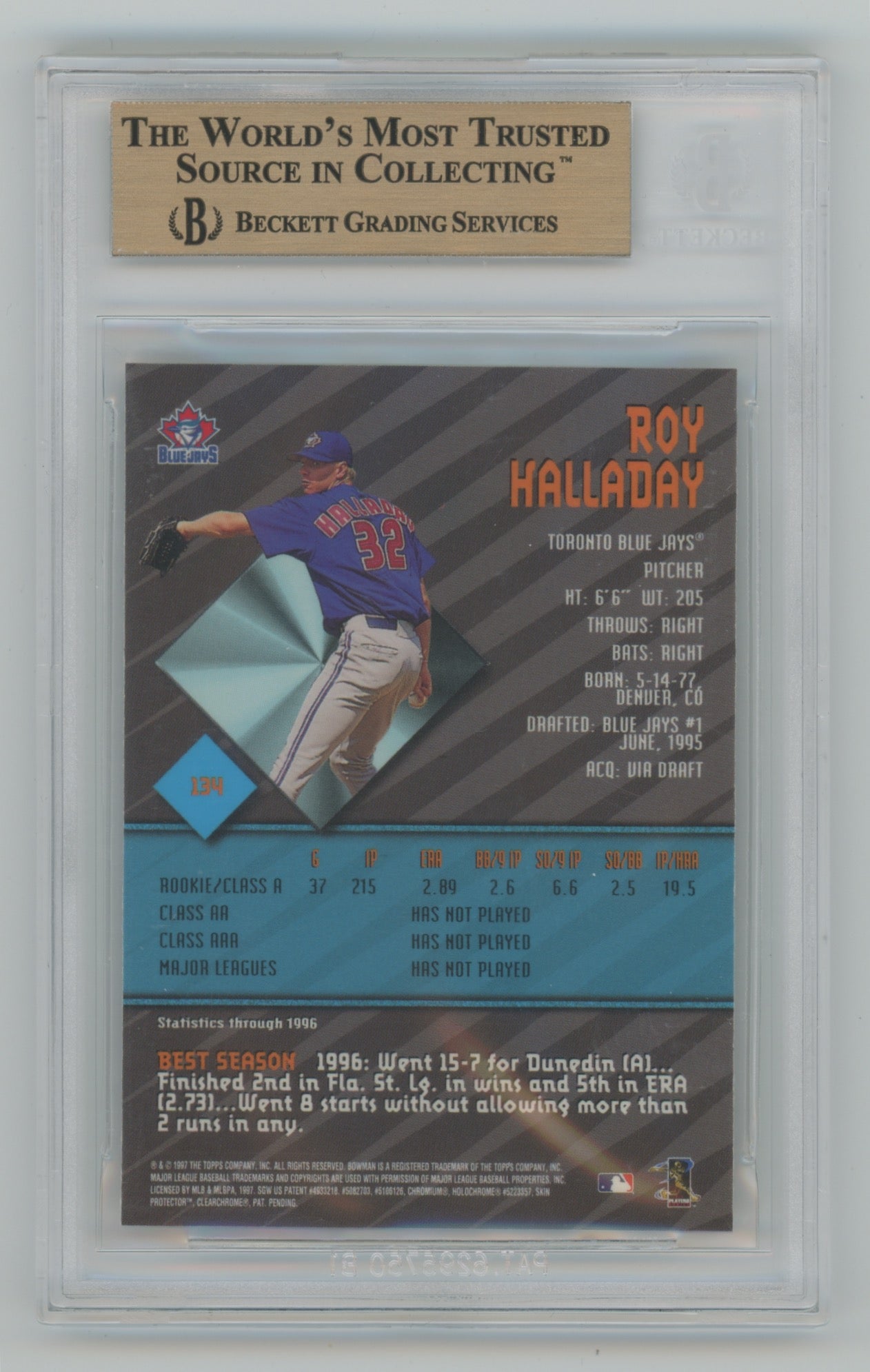 1997 Bowman's Best #134 Roy Halladay BGS 9.5 (Rookie)