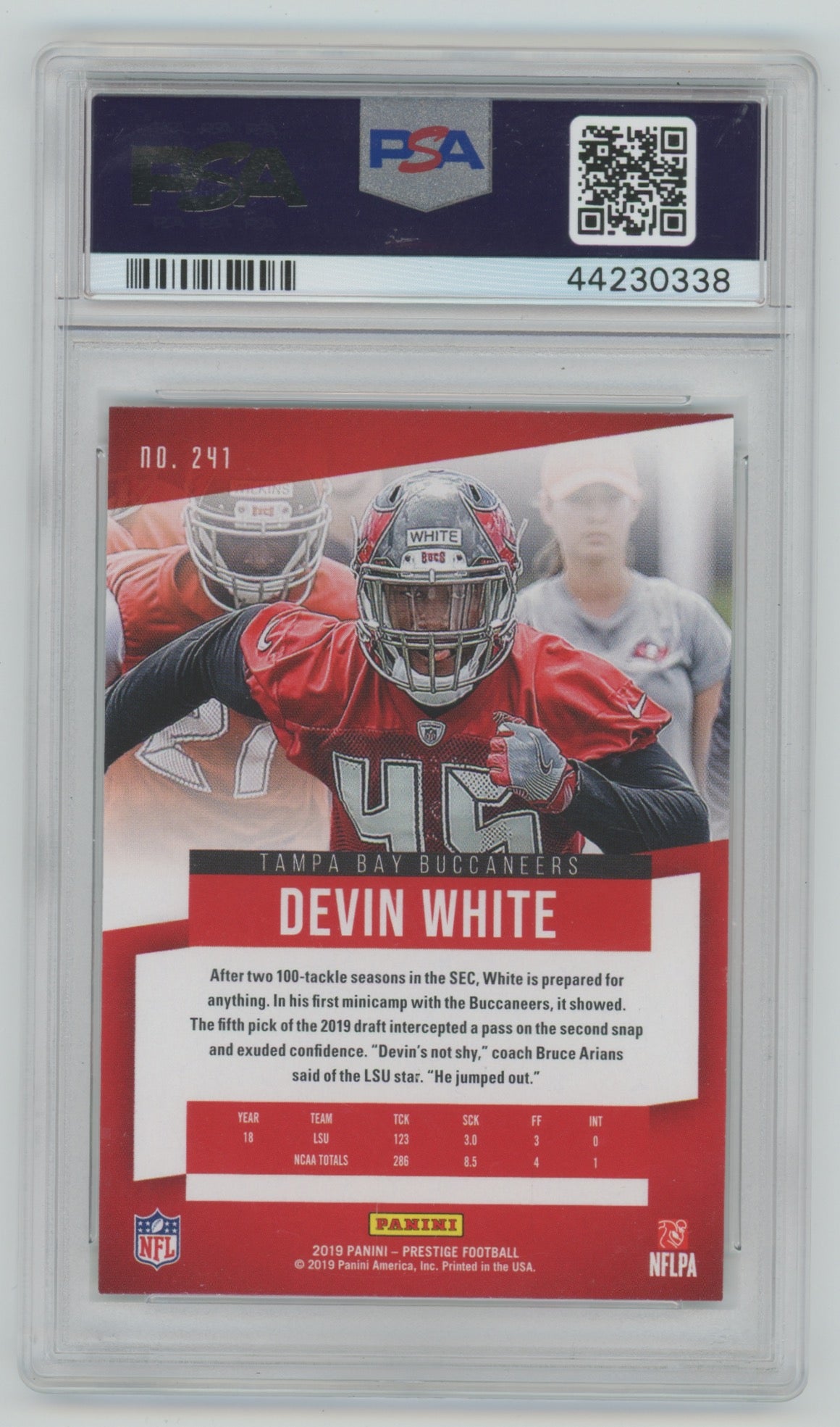 2019 Panini Prestige #241 Devin White PSA 10 (Rookie)