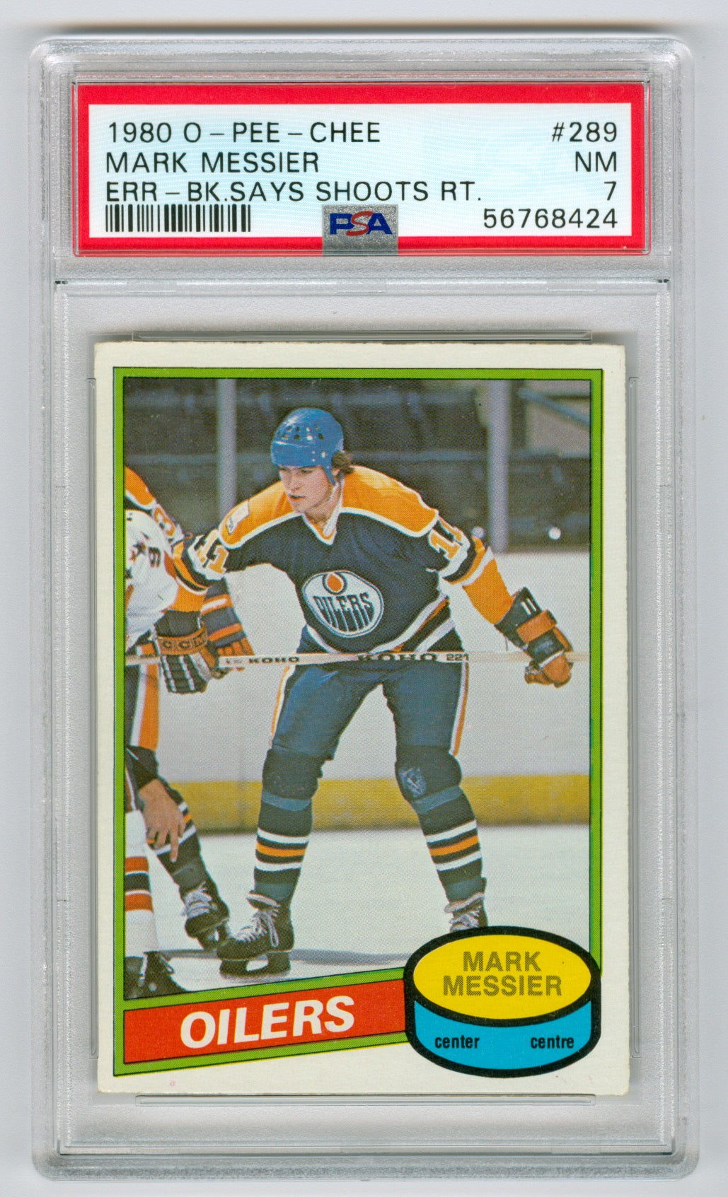 1980-81 O-Pee-Chee #289 Mark Messier PSA 7 (Rookie)