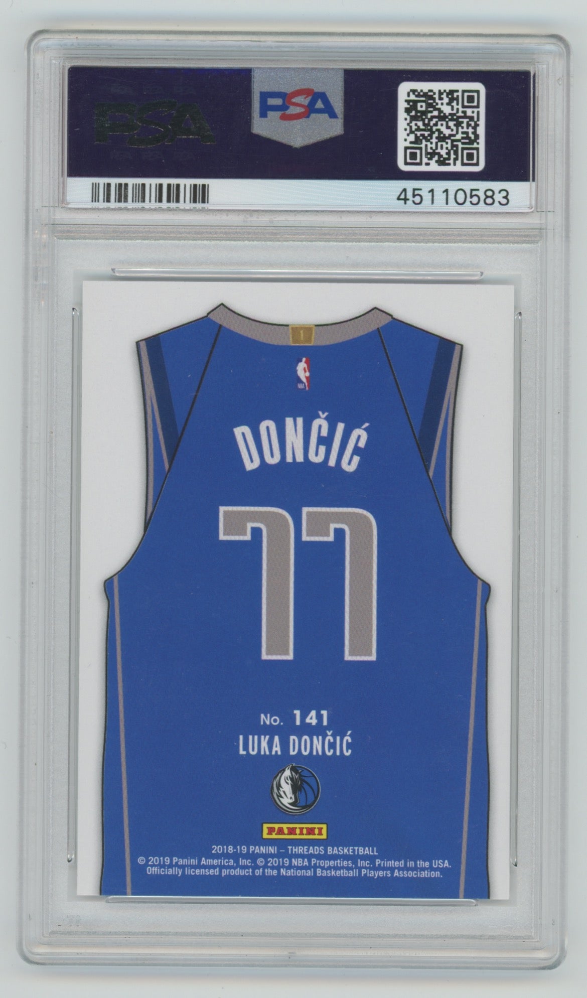 2018-19 Panini Threads #141 Luka Doncic PSA 10 (Rookie)