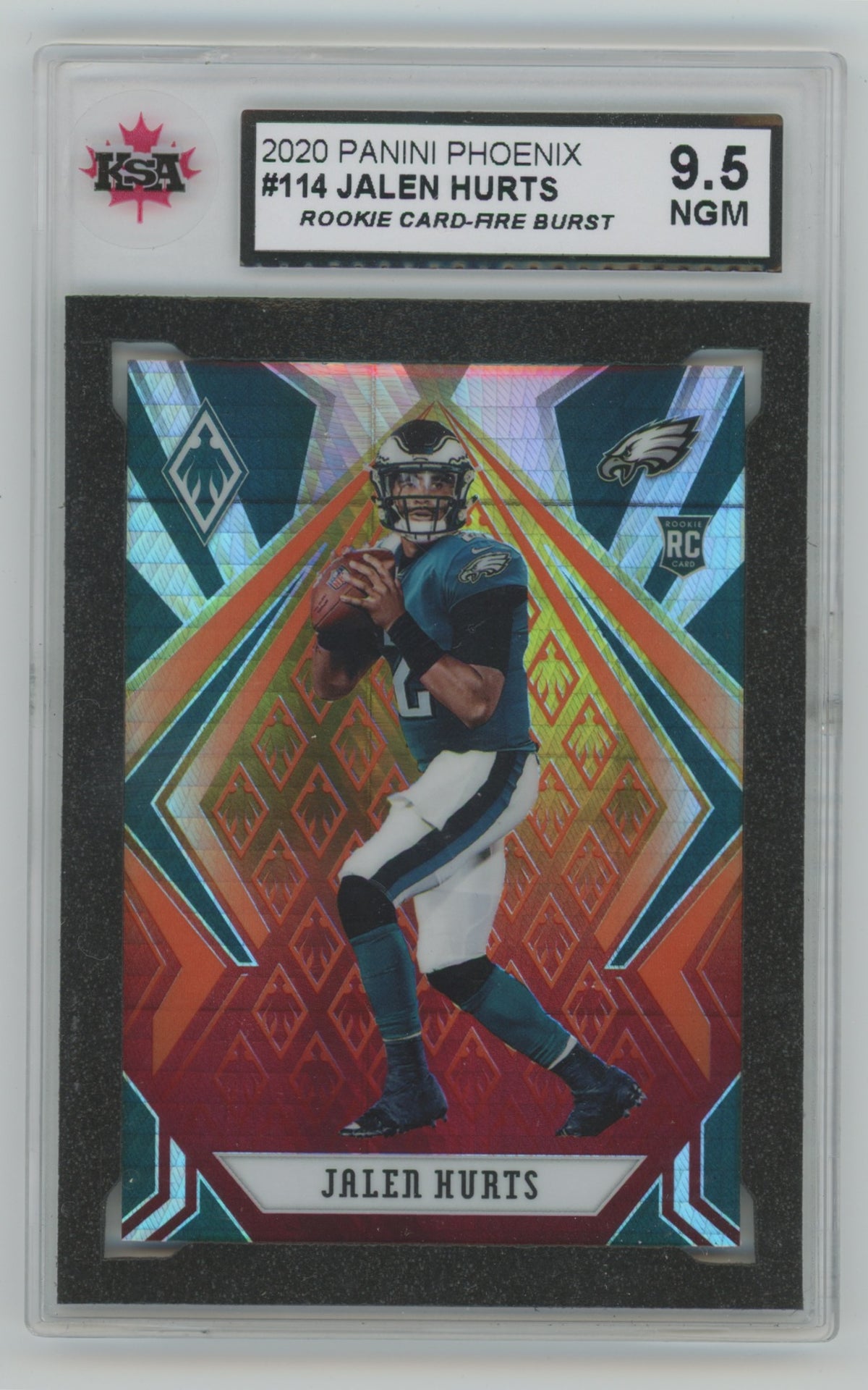 2020 Panini Phoenix Fire Burst #114 Jalen Hurts KSA 9.5 (Rookie)