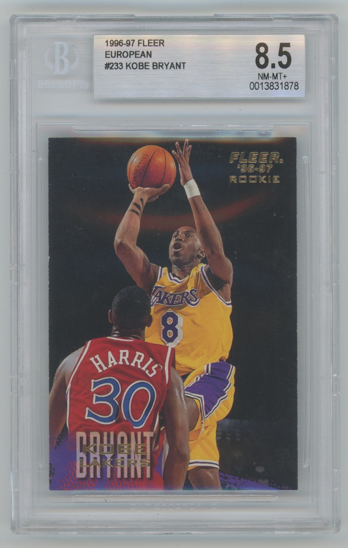 1996-97 Fleer European #233 Kobe Bryant BGS 8.5 (Rookie)