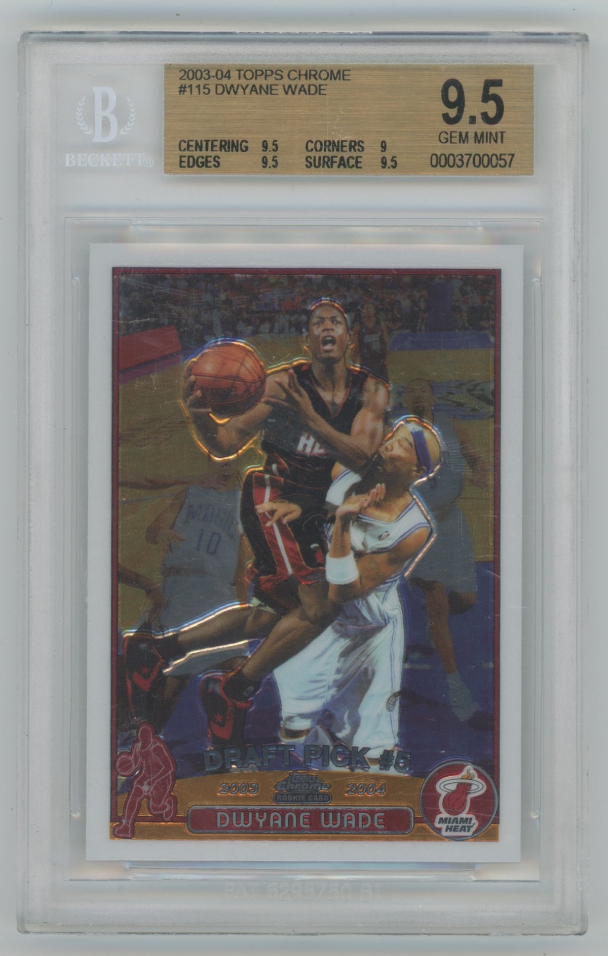 2003-04 Topps Chrome #115 Dwyane Wade BGS 9.5 (Rookie)