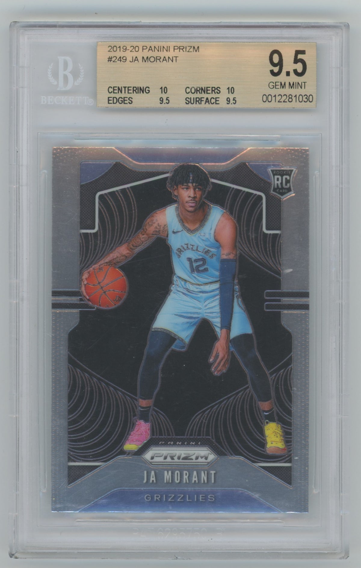 2019-20 Panini Prizm #249 Ja Morant BGS 9.5 (Rookie)