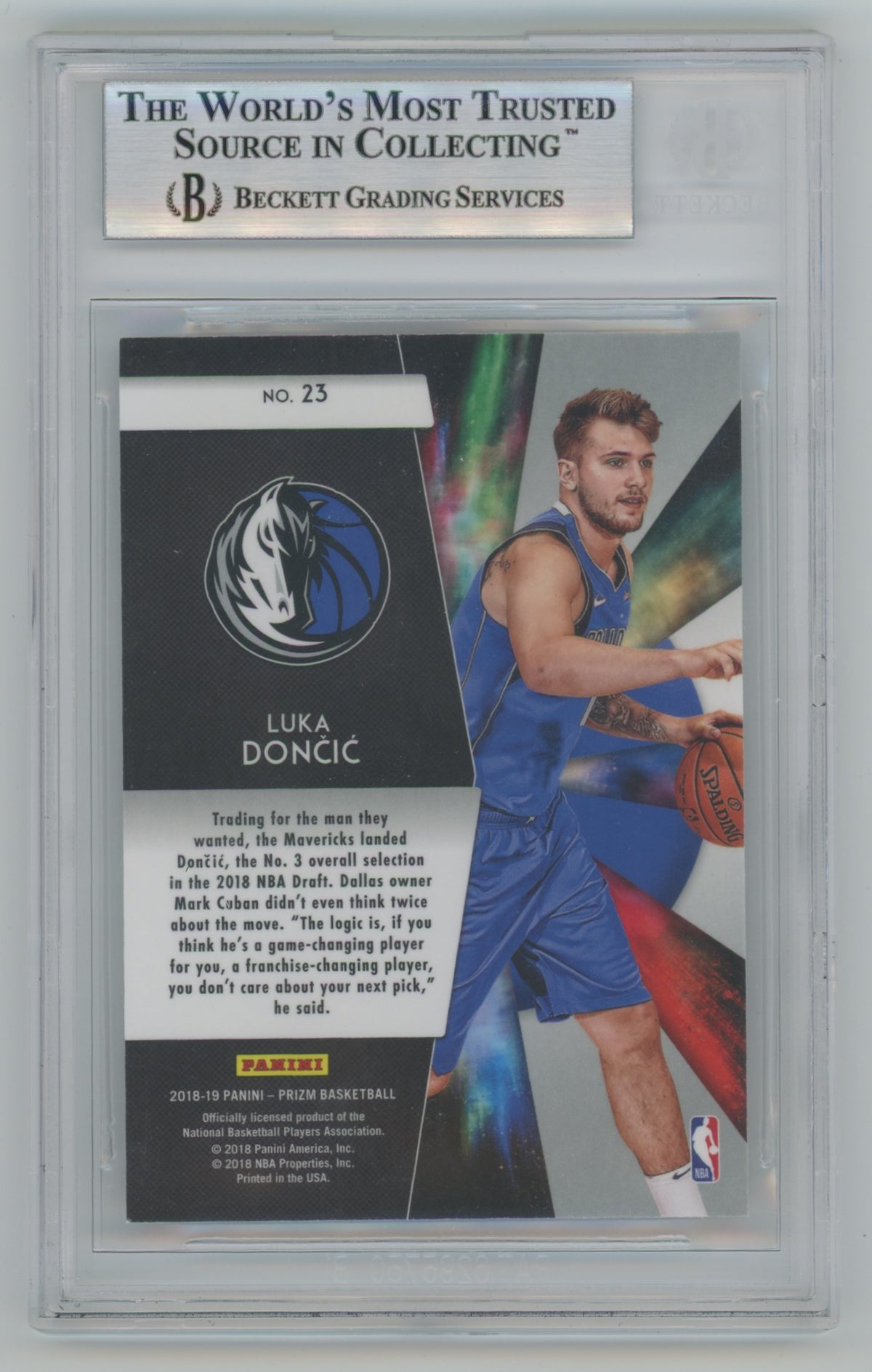 2018-19 Panini Prizm Freshman Phenoms #23 Luka Doncic BGS 8.5 (Rookie)