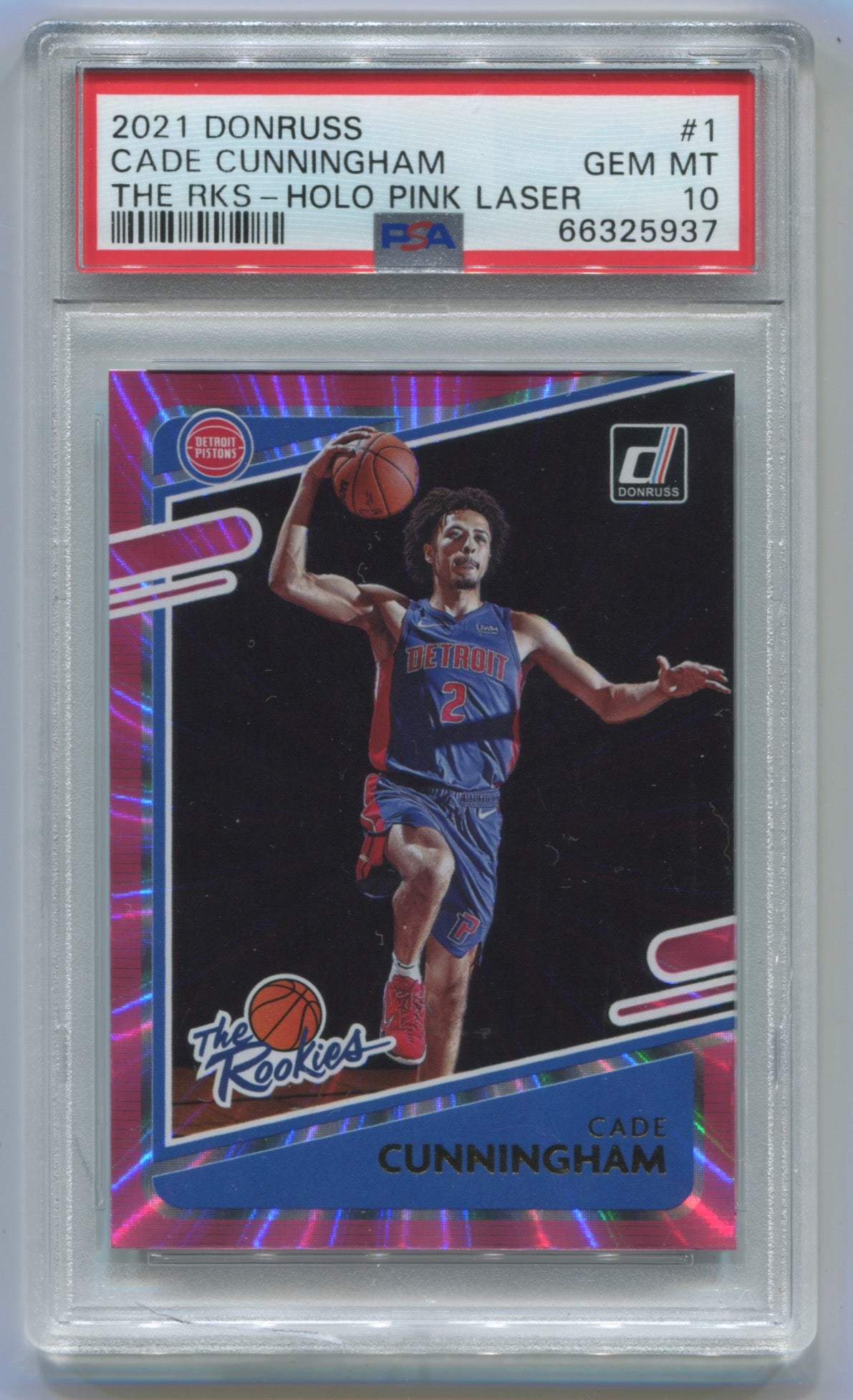 2021-22 Donruss The Rookies Pink Laser Holo #1 Cade Cunningham PSA 10 (Rookie)