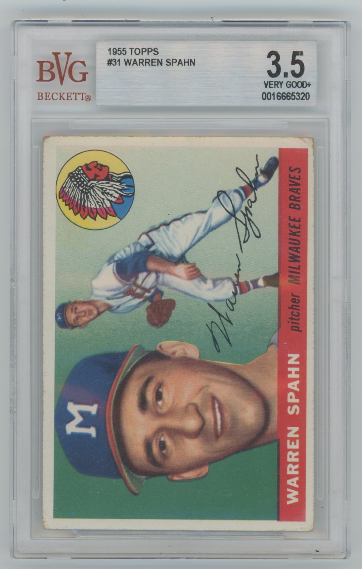 1955 Topps #31 Warren Spahn BGS 3.5