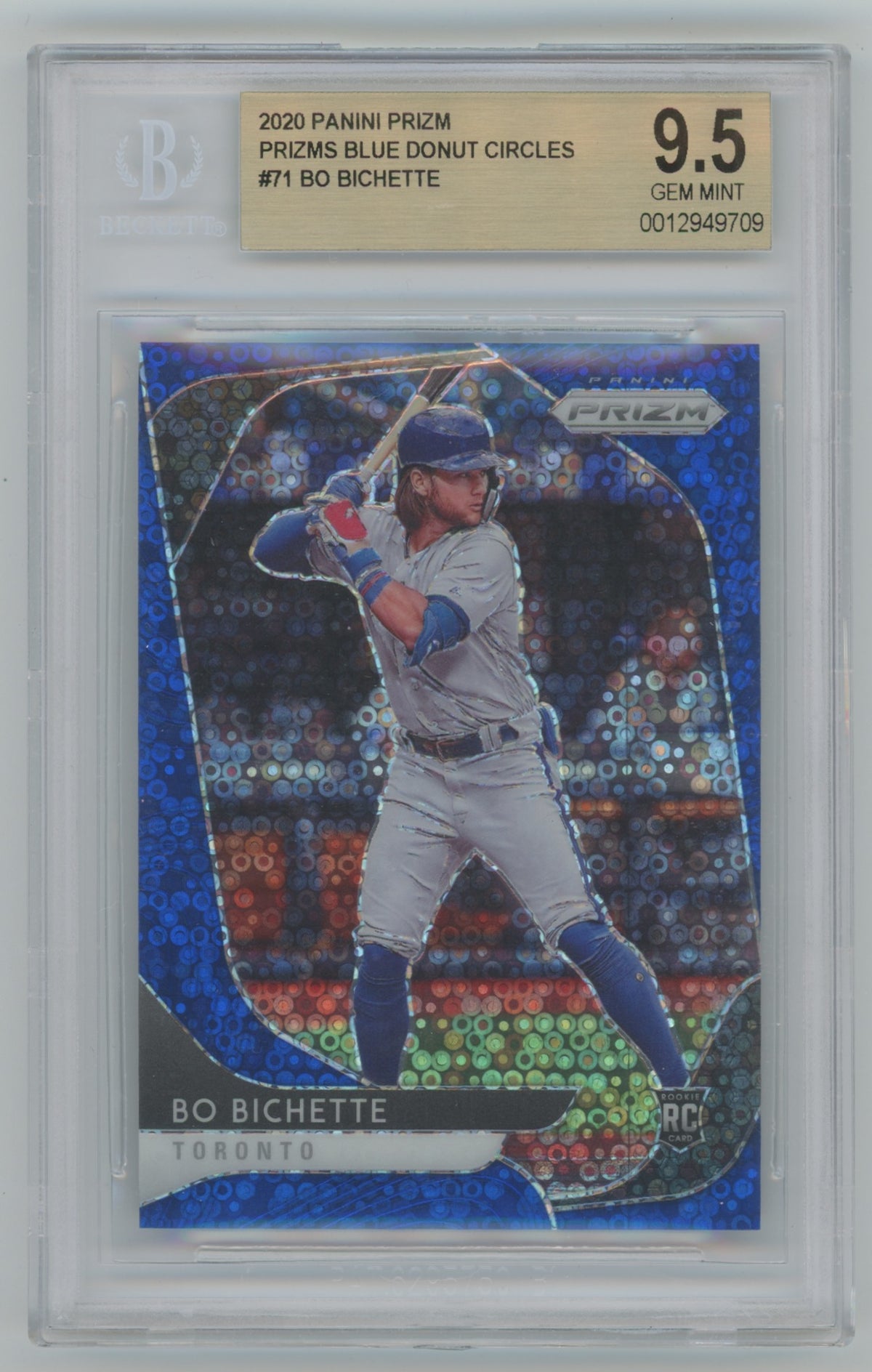 2020 Panini Prizm Blue Donut Circle Prizm #71 Bo Bichette #110/199 BGS 9.5 (Rookie)