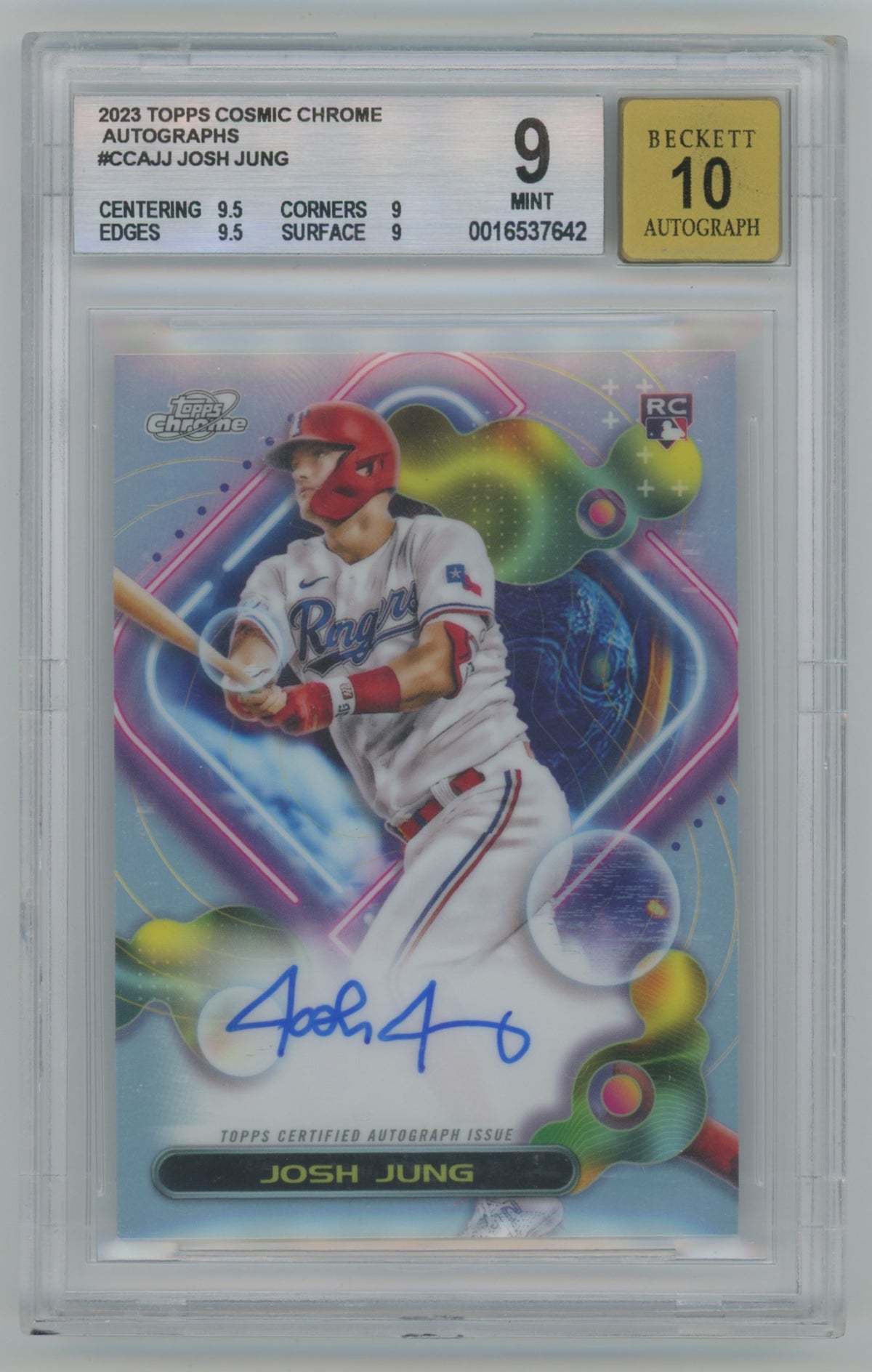 2023 Topps Cosmic Chrome Autographs #CCAJJ Josh Jung BGS 9 (Auto 10) (Rookie)