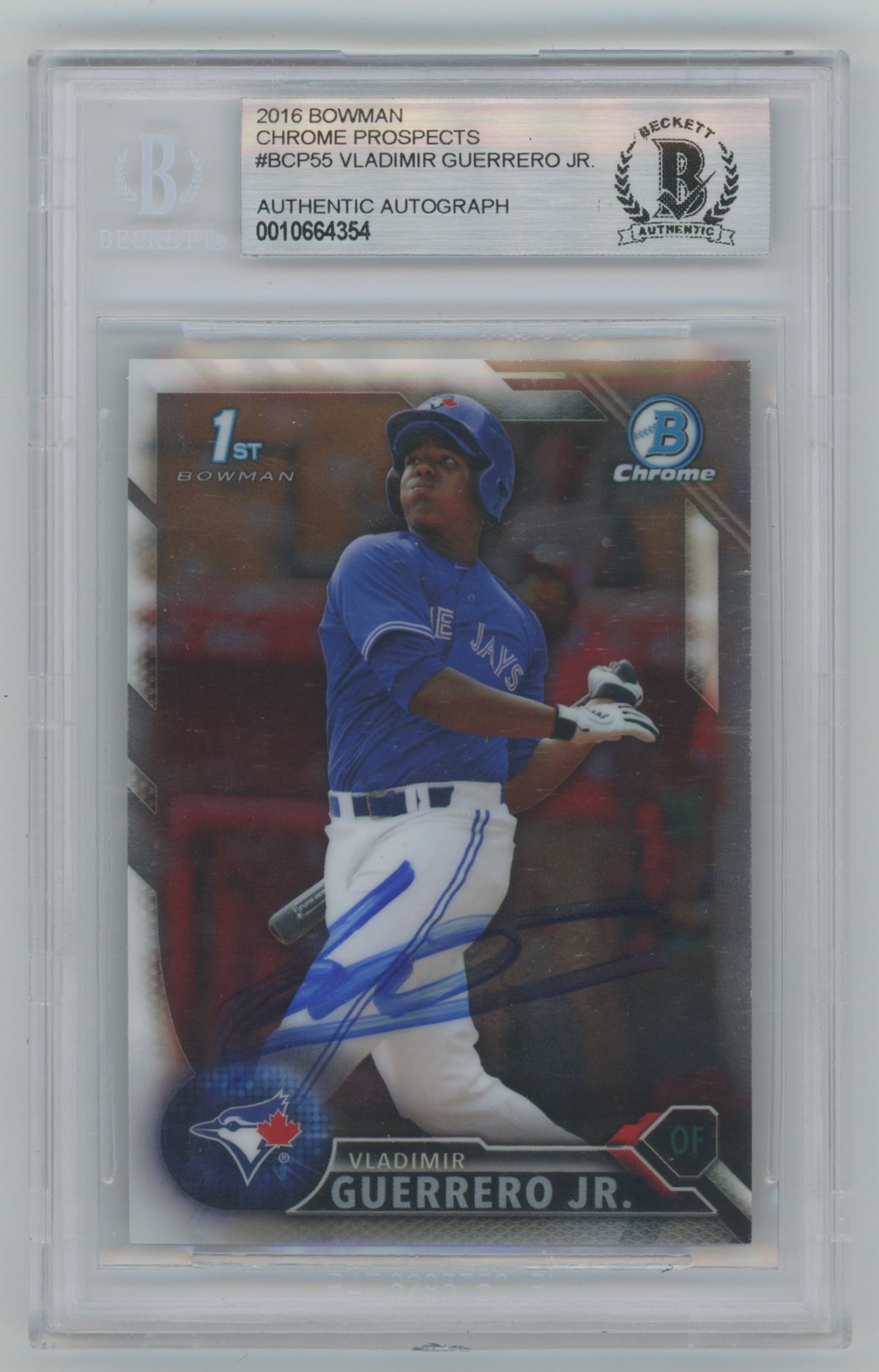 2016 Bowman Chrome Prospects Signed Trading Card #BCP55 Vladimir Guerrero Jr. BAS Auto Authentic