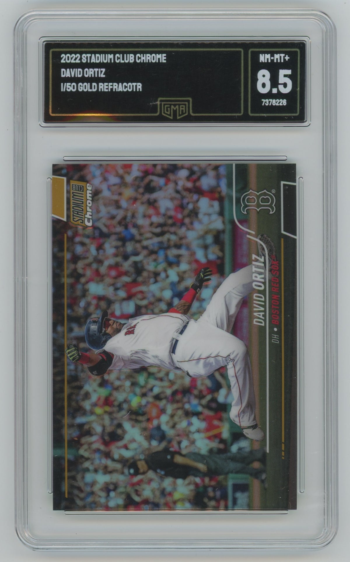 2022 Topps Stadium Club Chrome Gold Refractor #151 David Ortiz #01/50 GMA 8.5